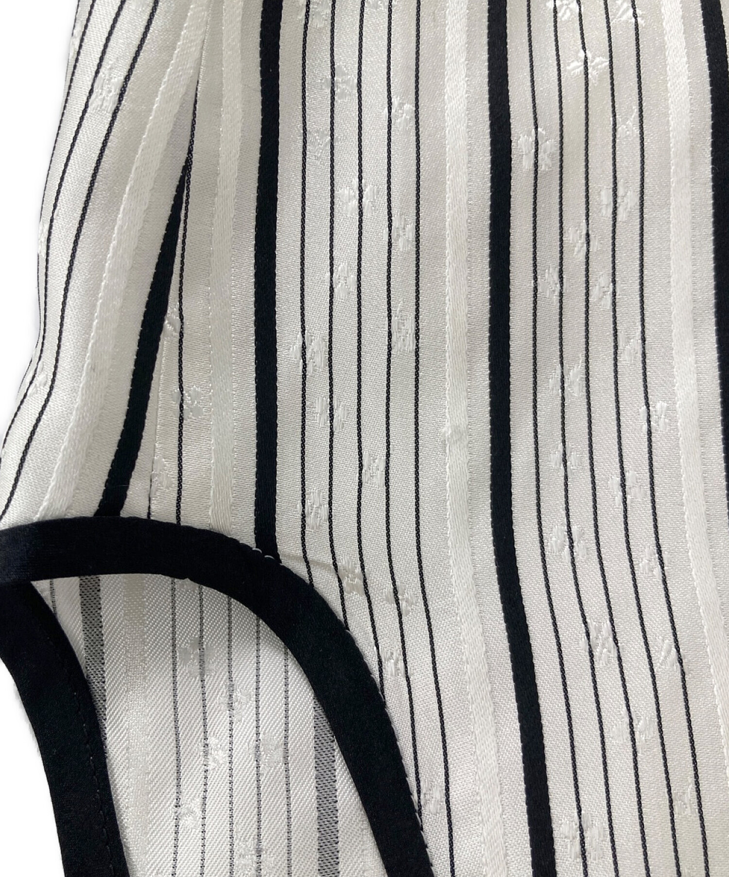 mame kurogouchi (マメクロゴウチ) Floral Stripe Silk Jacquard Shirt ホワイト サイズ:1