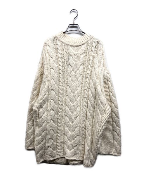 中古・古着通販】M (エム) CABLE KNIT チュニック ホワイト サイズ:F