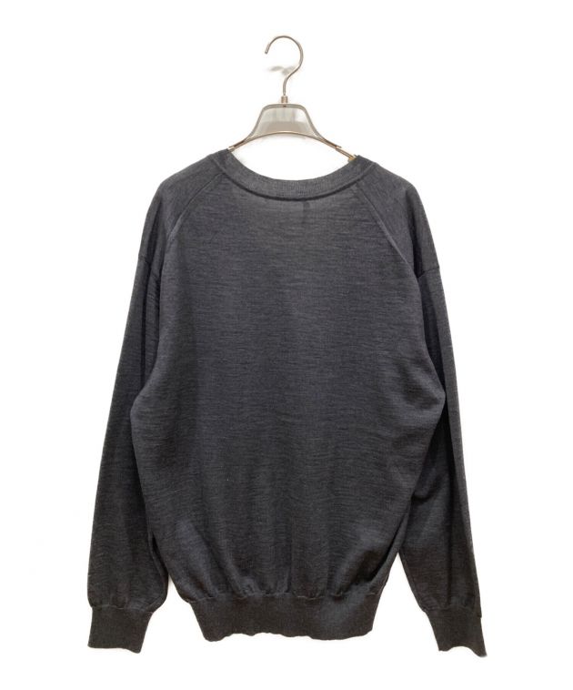 AURALEE (オーラリー) SUPER HIGH GAUGE WOOL KNIT V-NECK P/O Vネックニット A22AV01HK  チャコールグレー サイズ:3