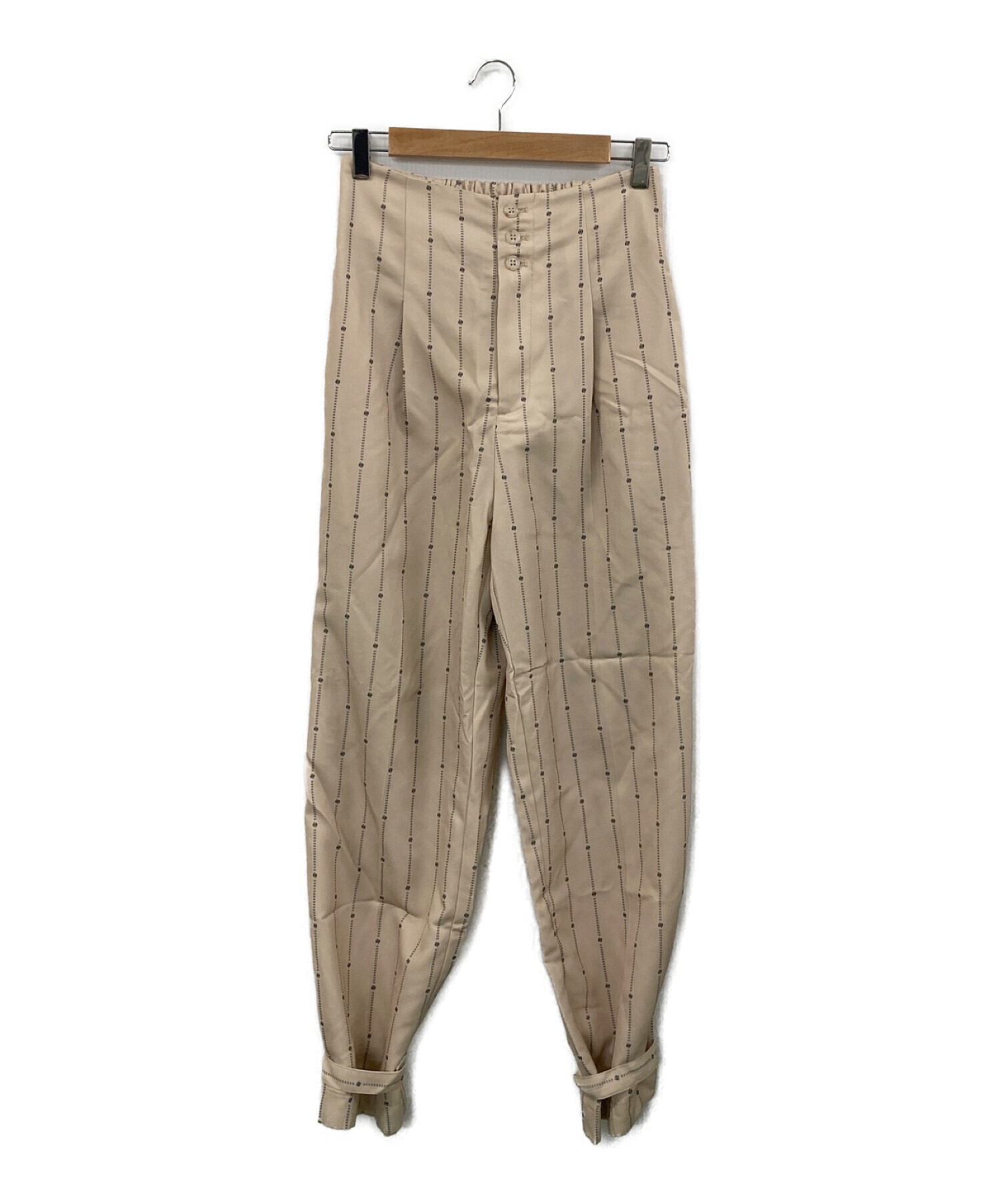 Ameri VINTAGE (アメリヴィンテージ) 2WAY LOGO STRIPE STRAIGHT PANTS ベージュ サイズ:M