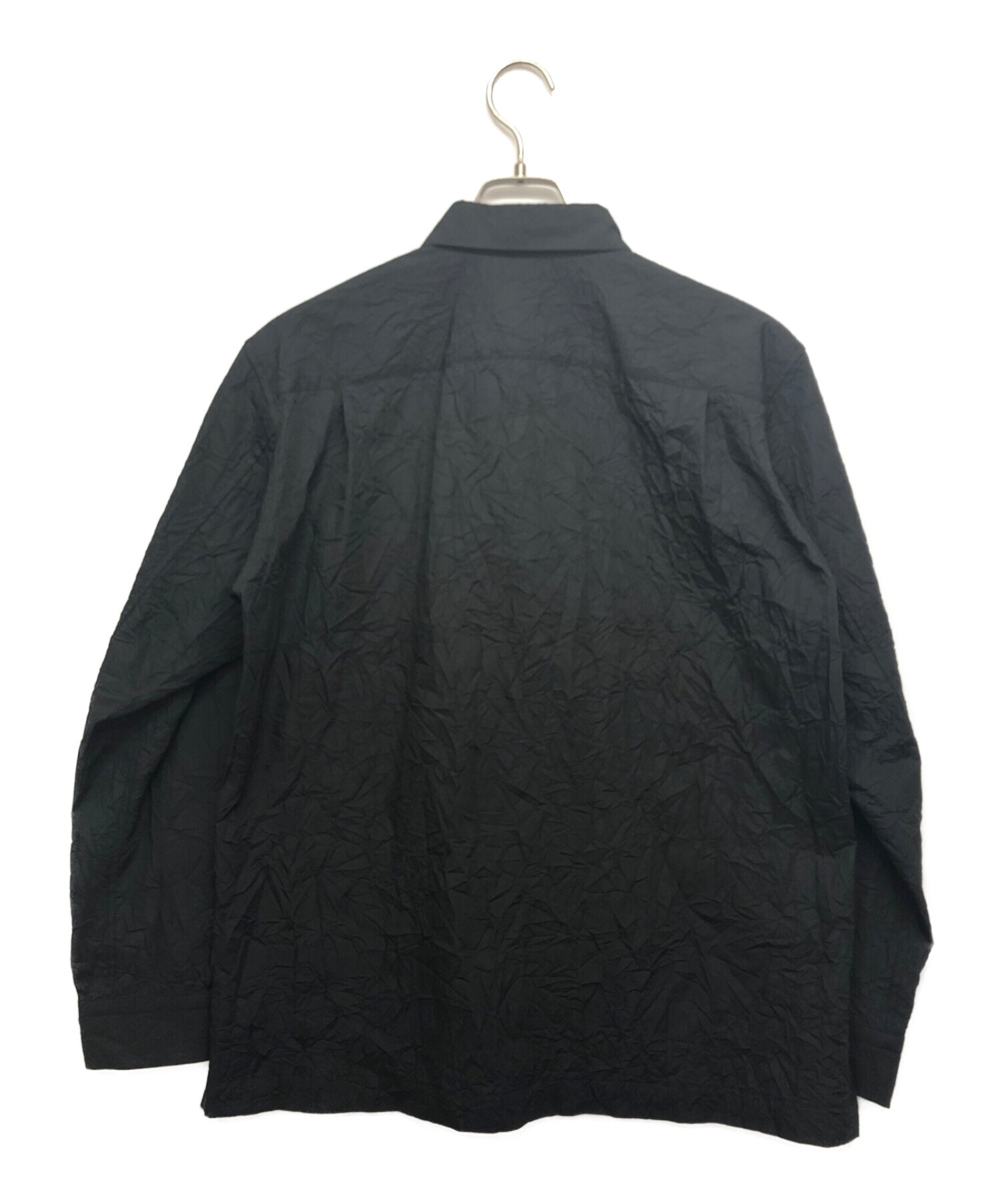 ISSEY MIYAKE MEN (イッセイミヤケメン) シワ加工長袖シャツ ブラック サイズ:２