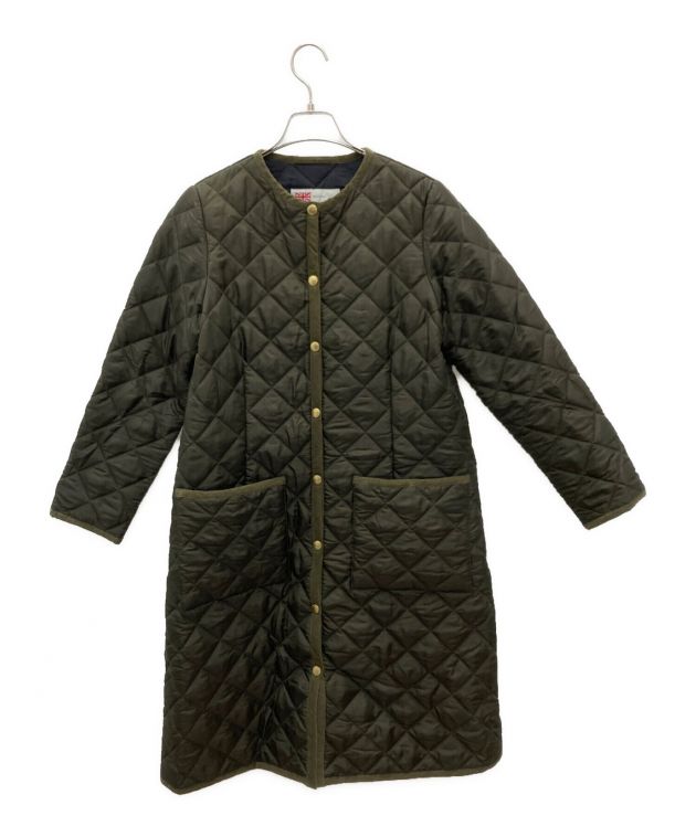 中古・古着通販】Traditional Weatherwear (トラディショナルウェザーウェア) ノーカラーキルティングコート カーキ  サイズ:34｜ブランド・古着通販 トレファク公式【TREFAC FASHION】スマホサイト