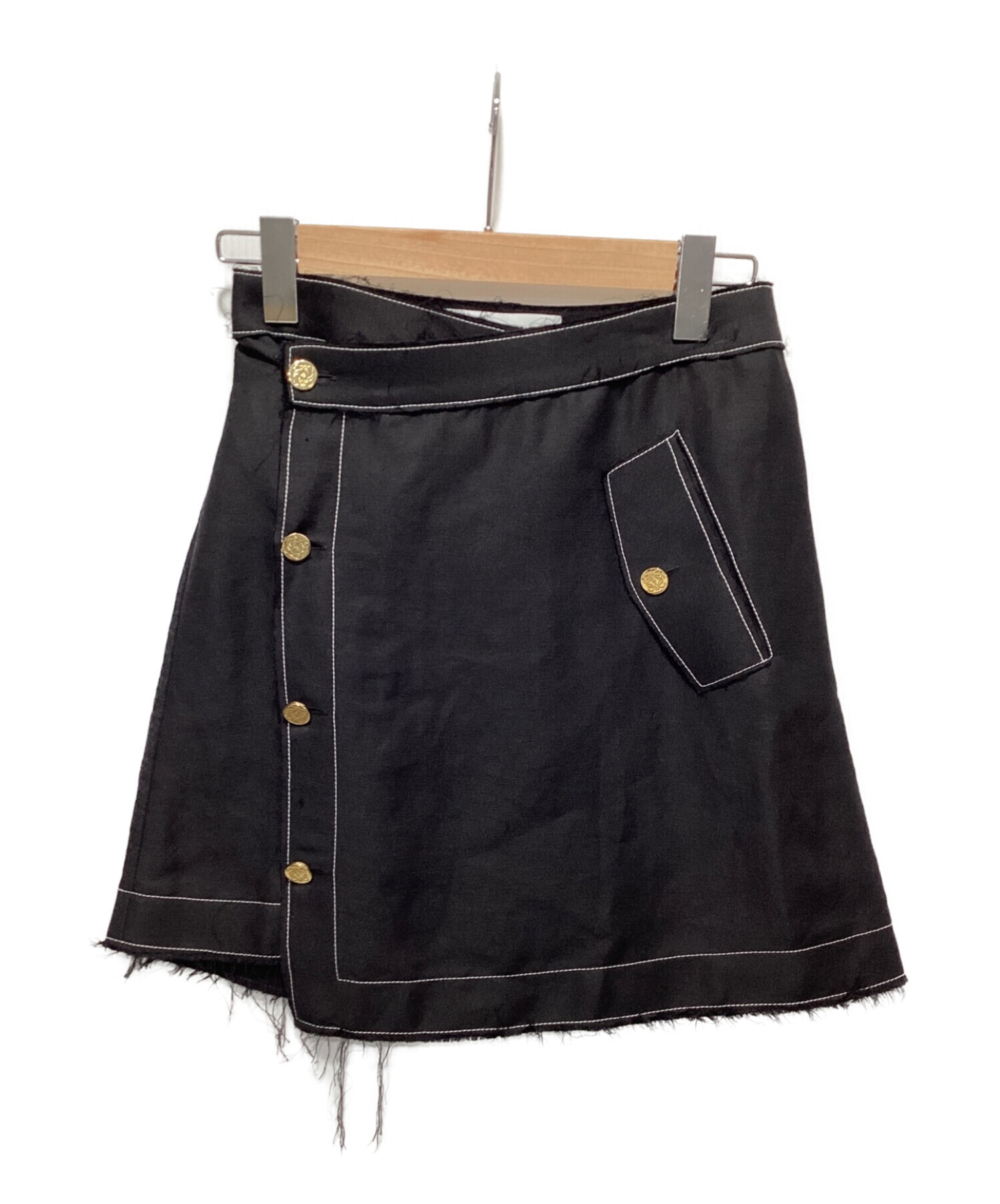 LOEWE (ロエベ) ミニラップスカート ブラック サイズ:34