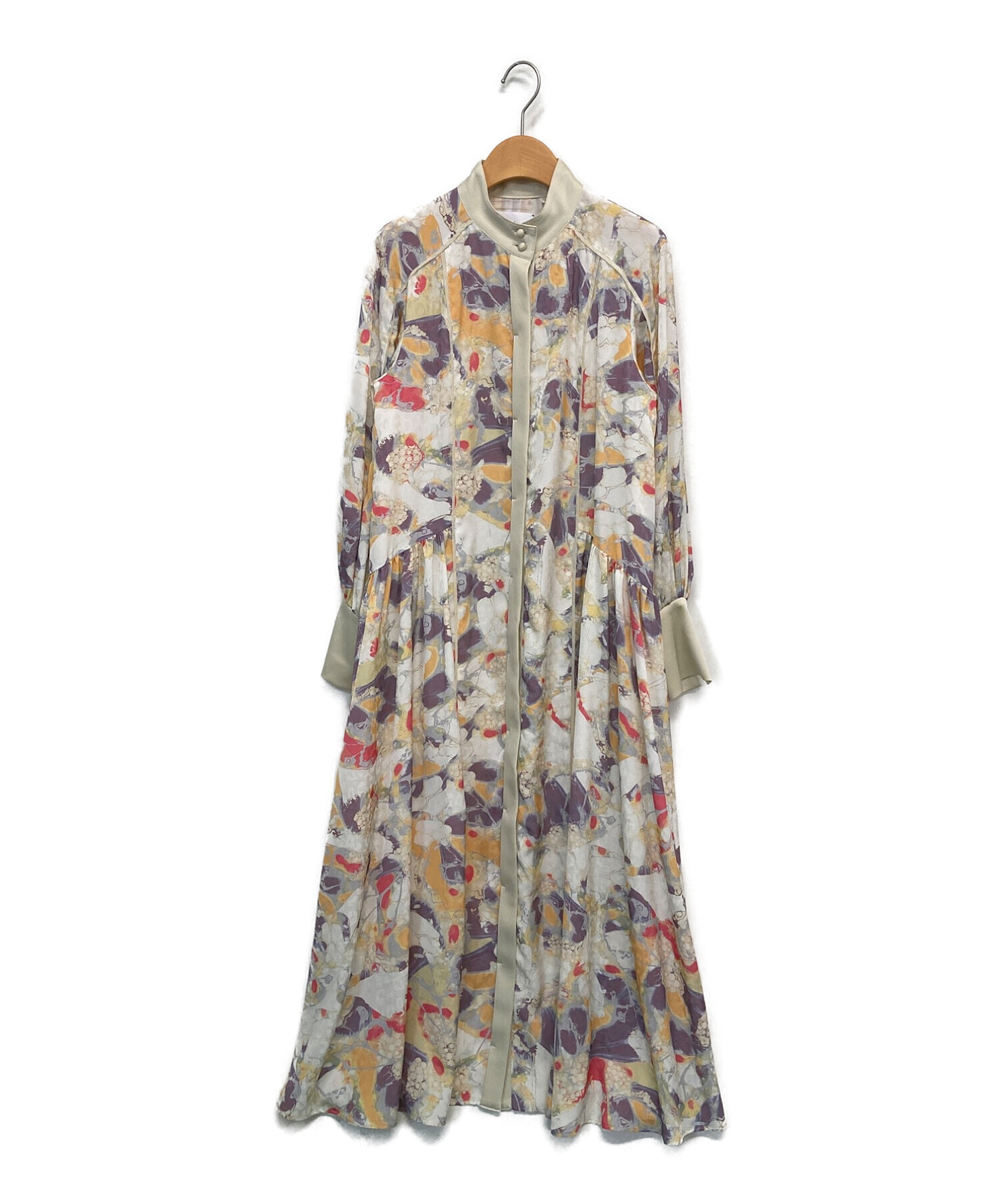 中古・古着通販】Arobe (アローブ) Yuragi Print 2WAY Dress ベージュ