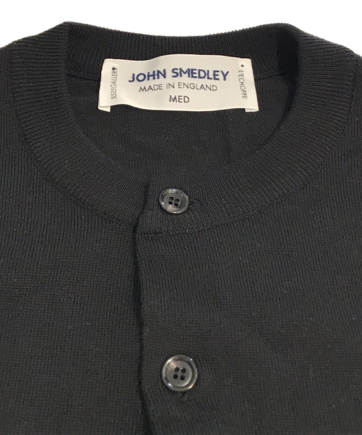 JOHN SMEDLEY×5525gallery (ジョンスメドレー×ゴーゴーニーゴーギャラリー) クルーネックカーディガン ブラック サイズ:不明