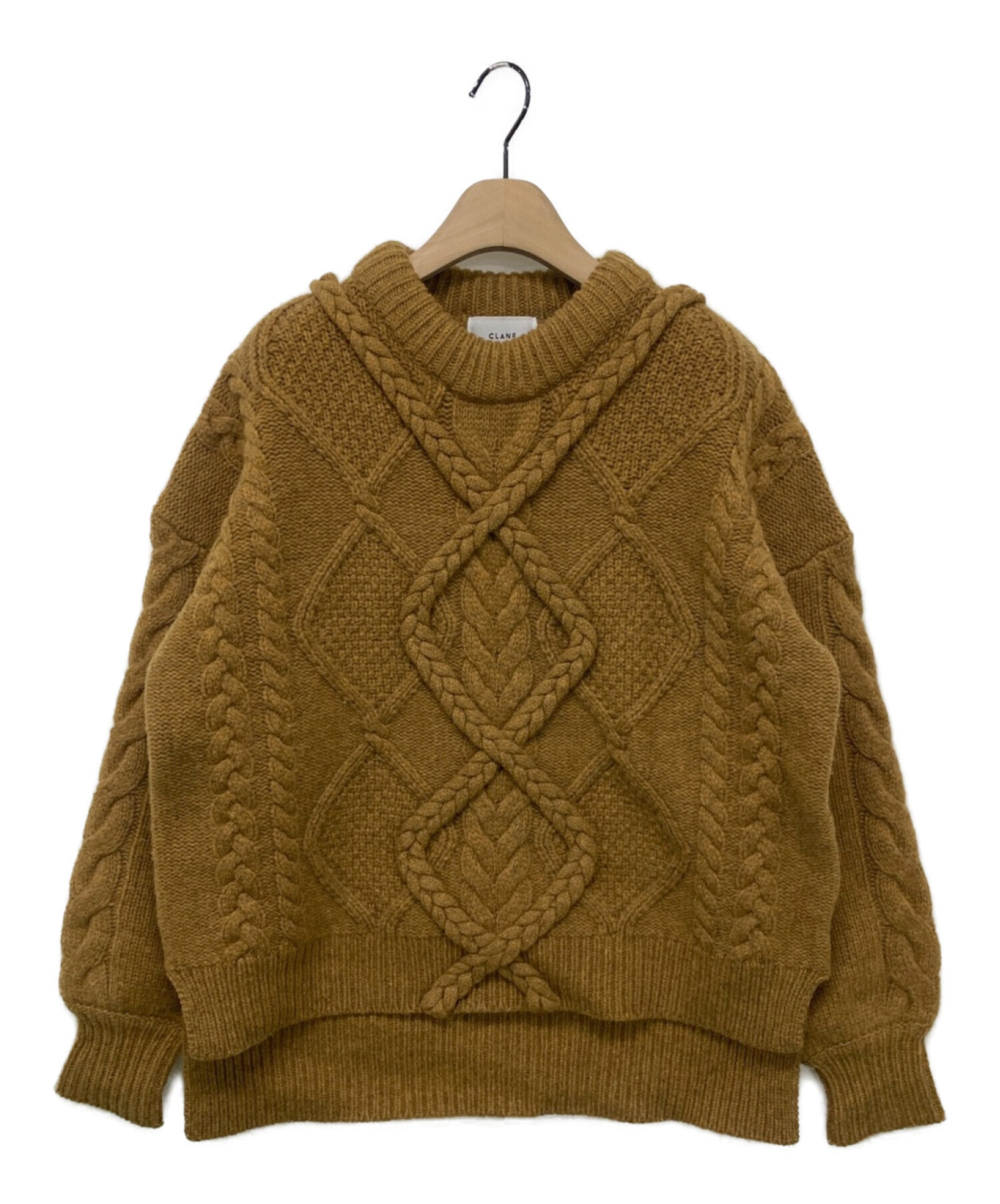 中古・古着通販】CLANE (クラネ) ARGYLE 3D KNIT TOPS ブラウン サイズ