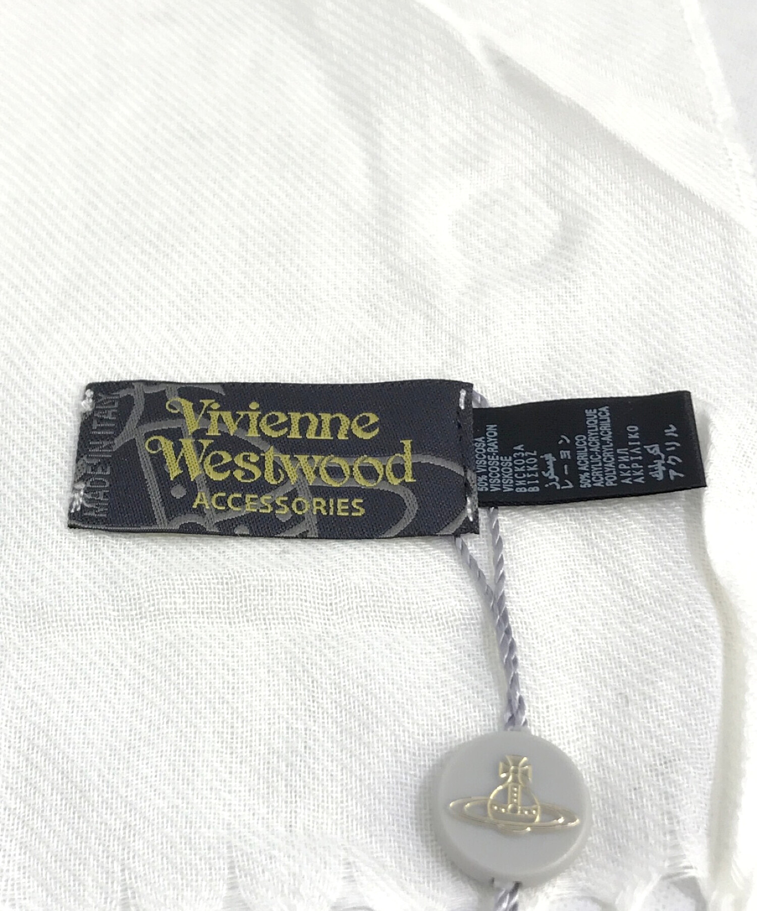 Vivienne Westwood ACCESSORIES (ヴィヴィアン ウエストウッド アクセサリー) ラインストーンストール ホワイト