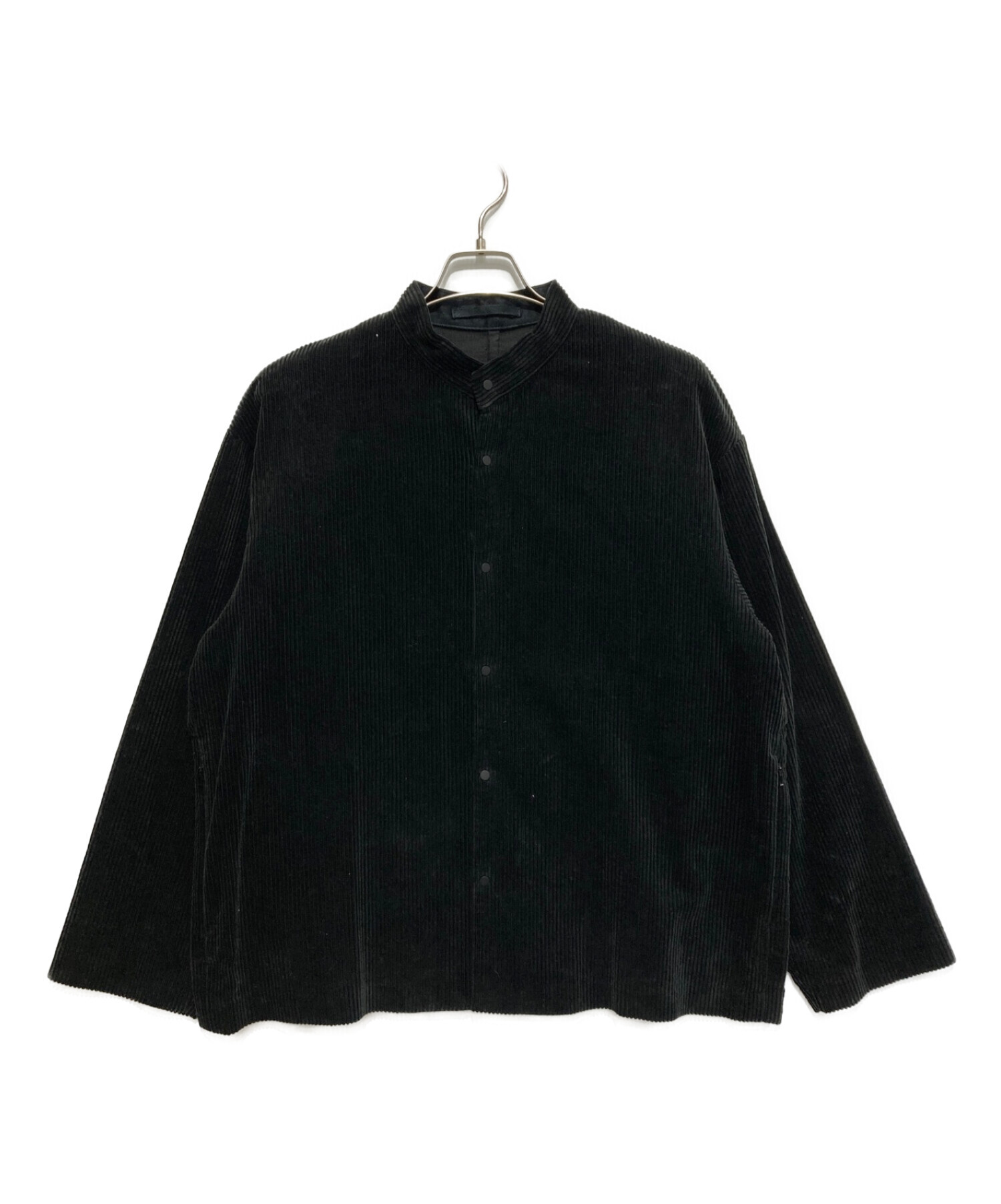 ATON (エイトン) suvin corduroy | stand collar shirt ブラック サイズ:SIZE 02