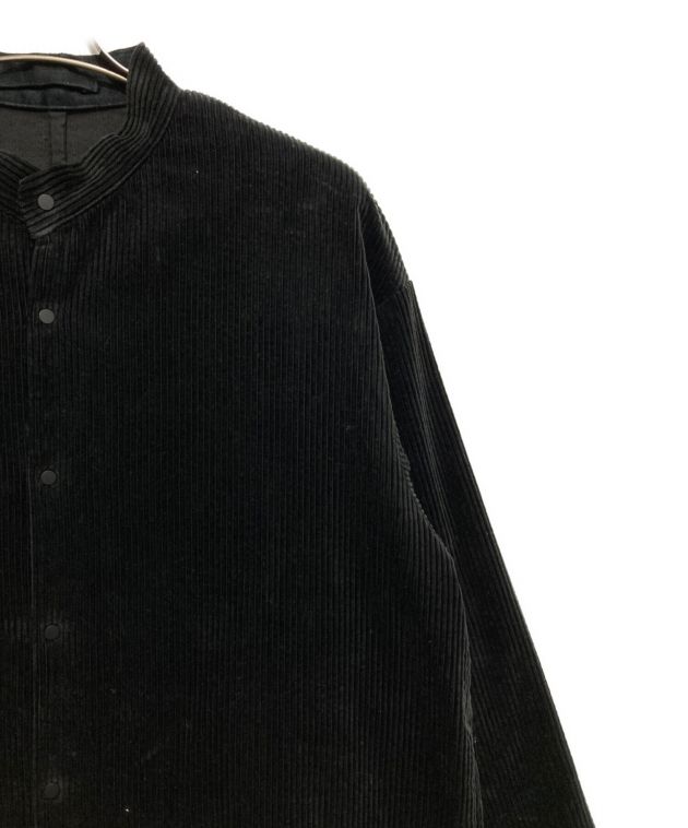 ATON (エイトン) suvin corduroy | stand collar shirt ブラック サイズ:SIZE 02