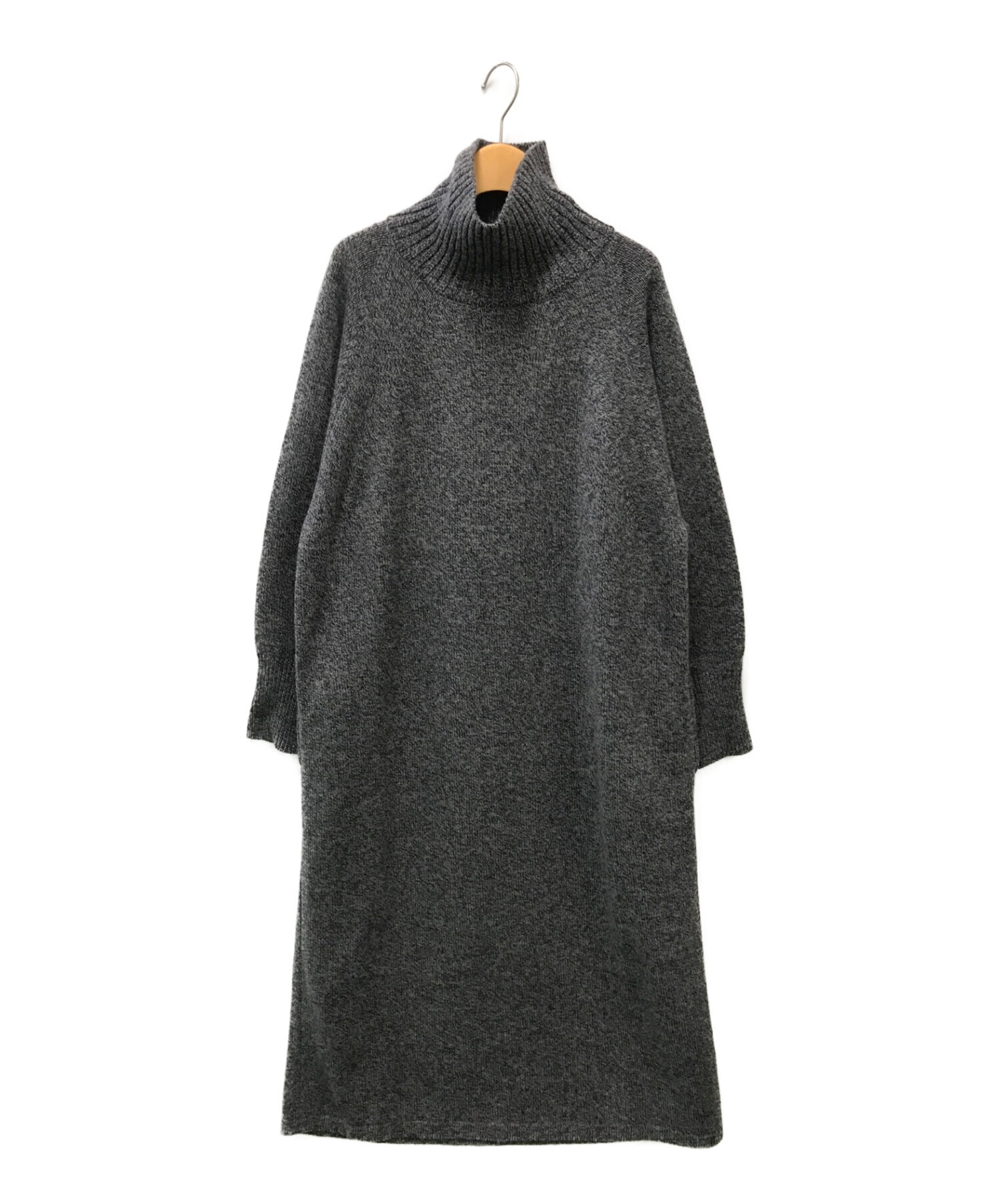 中古・古着通販】ATON (エイトン) WOOL MOULINE TURTLE NECK DRESS