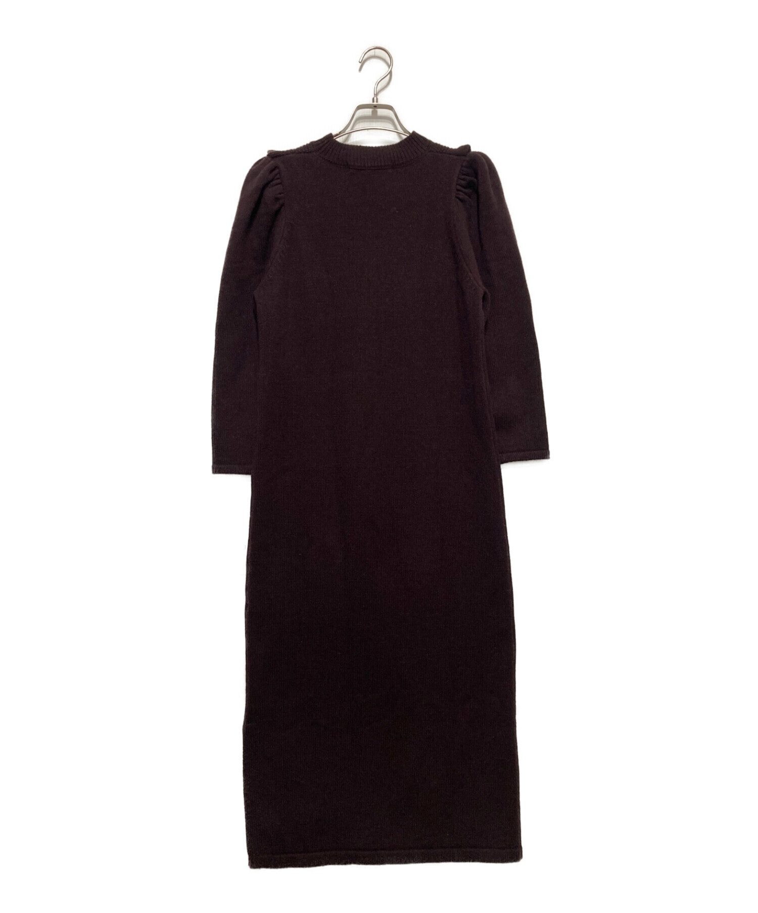 中古・古着通販】HER LIP TO (ハーリップトゥ) Belted Ruffle Cable-Knit Dress ブラウン  サイズ:S｜ブランド・古着通販 トレファク公式【TREFAC FASHION】スマホサイト