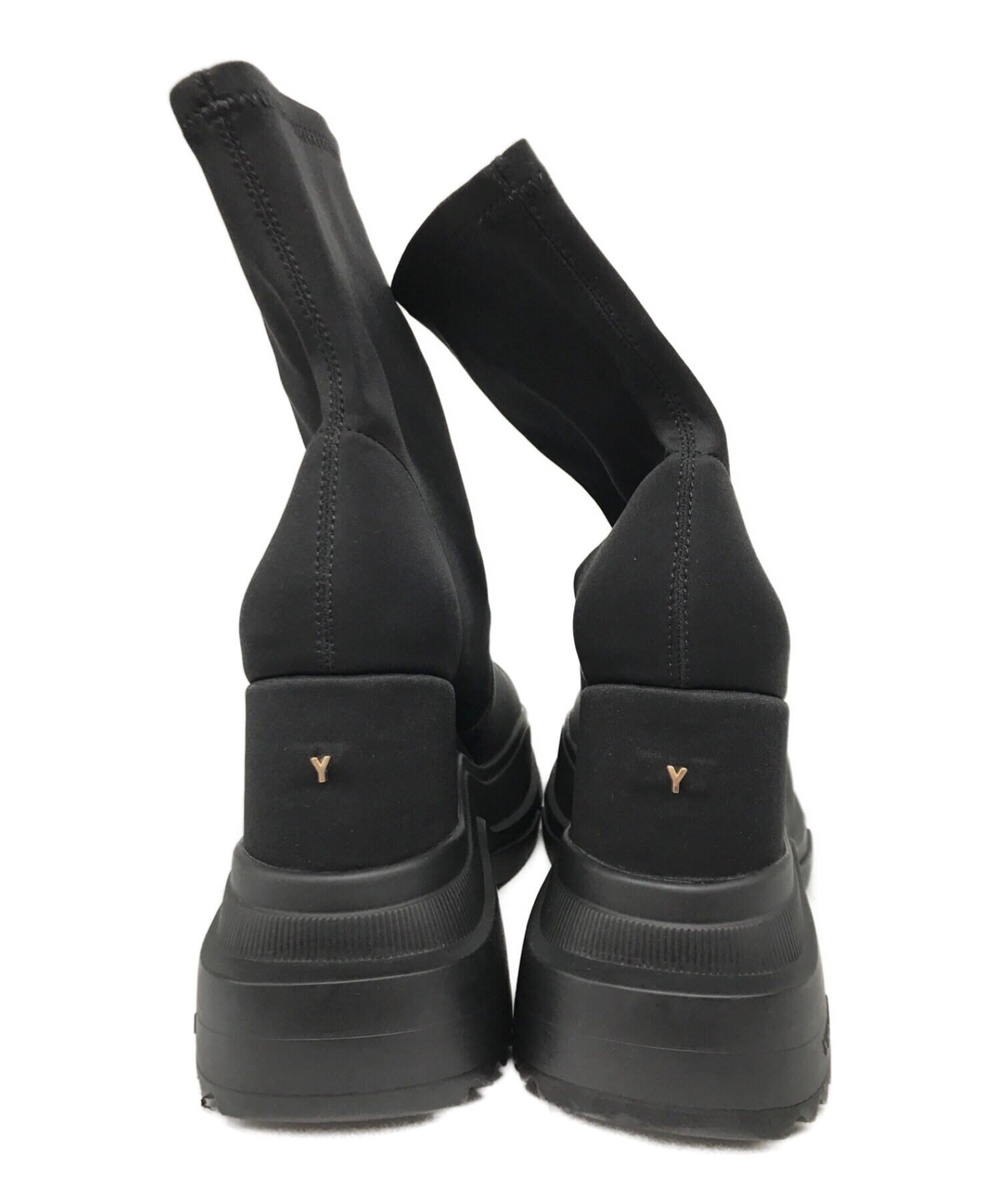 YELLO (イエロー) DOUBLE SNEAKER SHORT BOOTS ブラック サイズ:XL