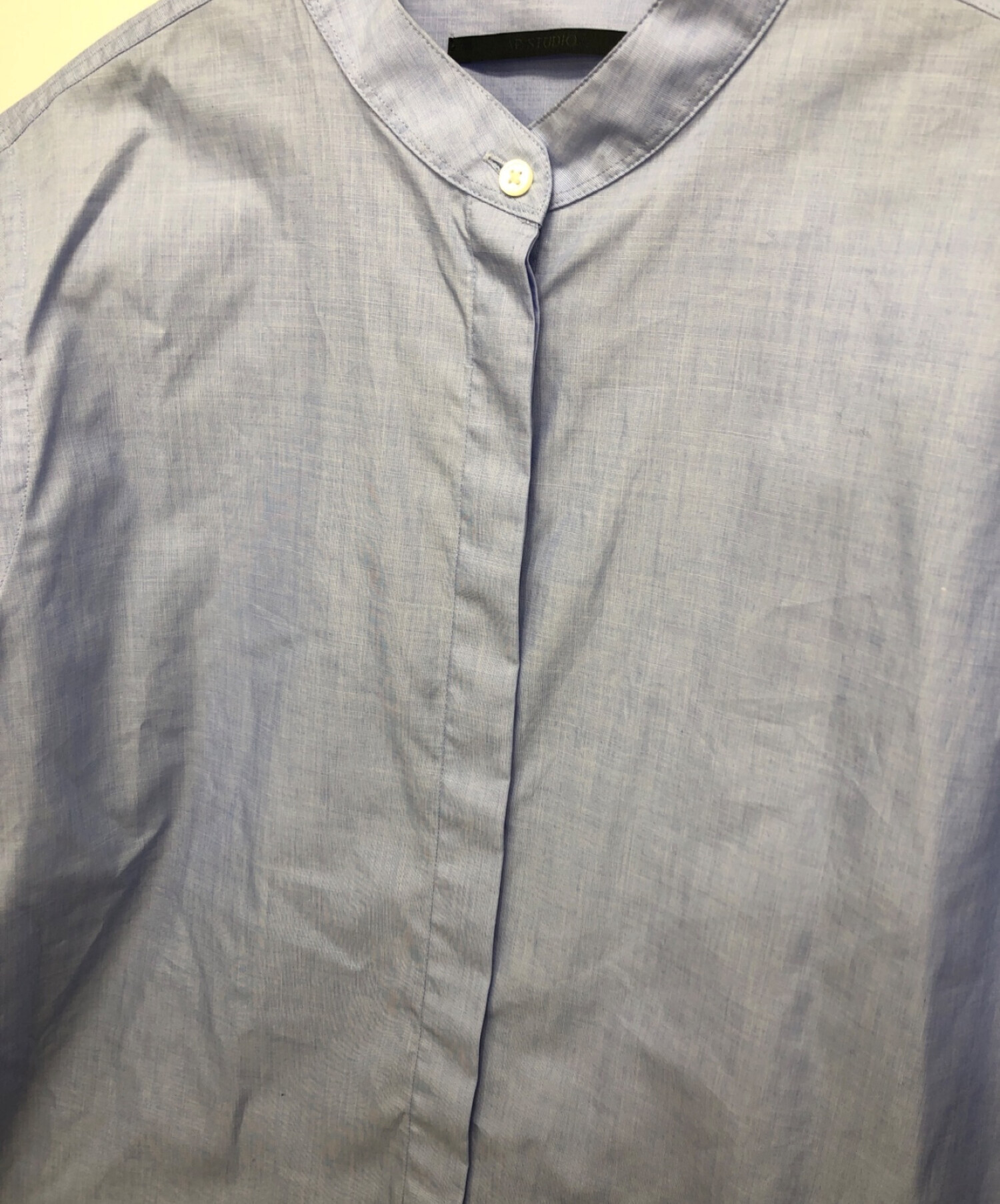 AP STUDIO (エーピーストゥディオ) ブラッシュスタンディングカラーシャツ ブルー サイズ:記載なし
