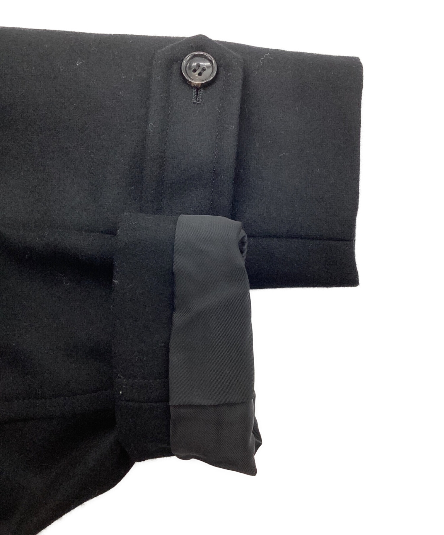 COMME des GARCONS HOMME PLUS (コムデギャルソンオムプリュス) デザインコート　ダッフルコート　 トグルドッキングミドルフーデッドコート ブラック サイズ:XS