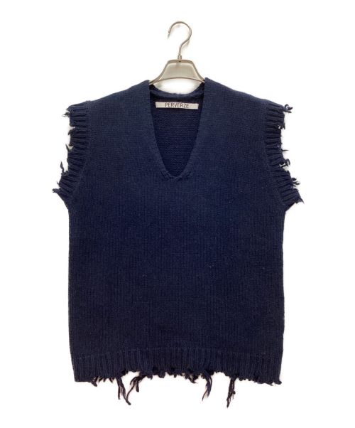 中古・古着通販】PERVERZE (パーバーズ) Crash Boxy Knit Vest