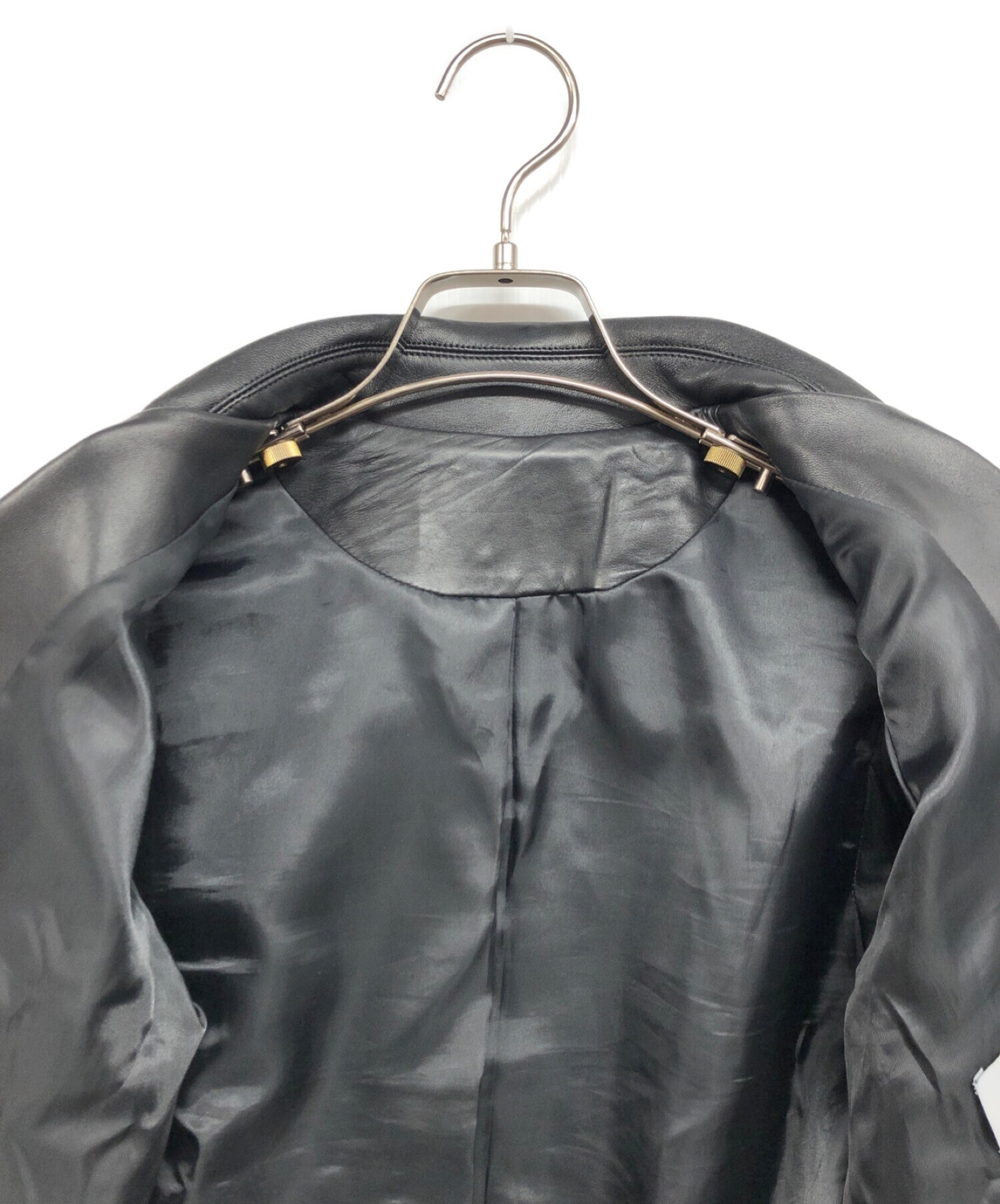 STYLE DELI (スタイルデリ) リアルラムレザーコンパクトライダースジャケット ブラック サイズ:F