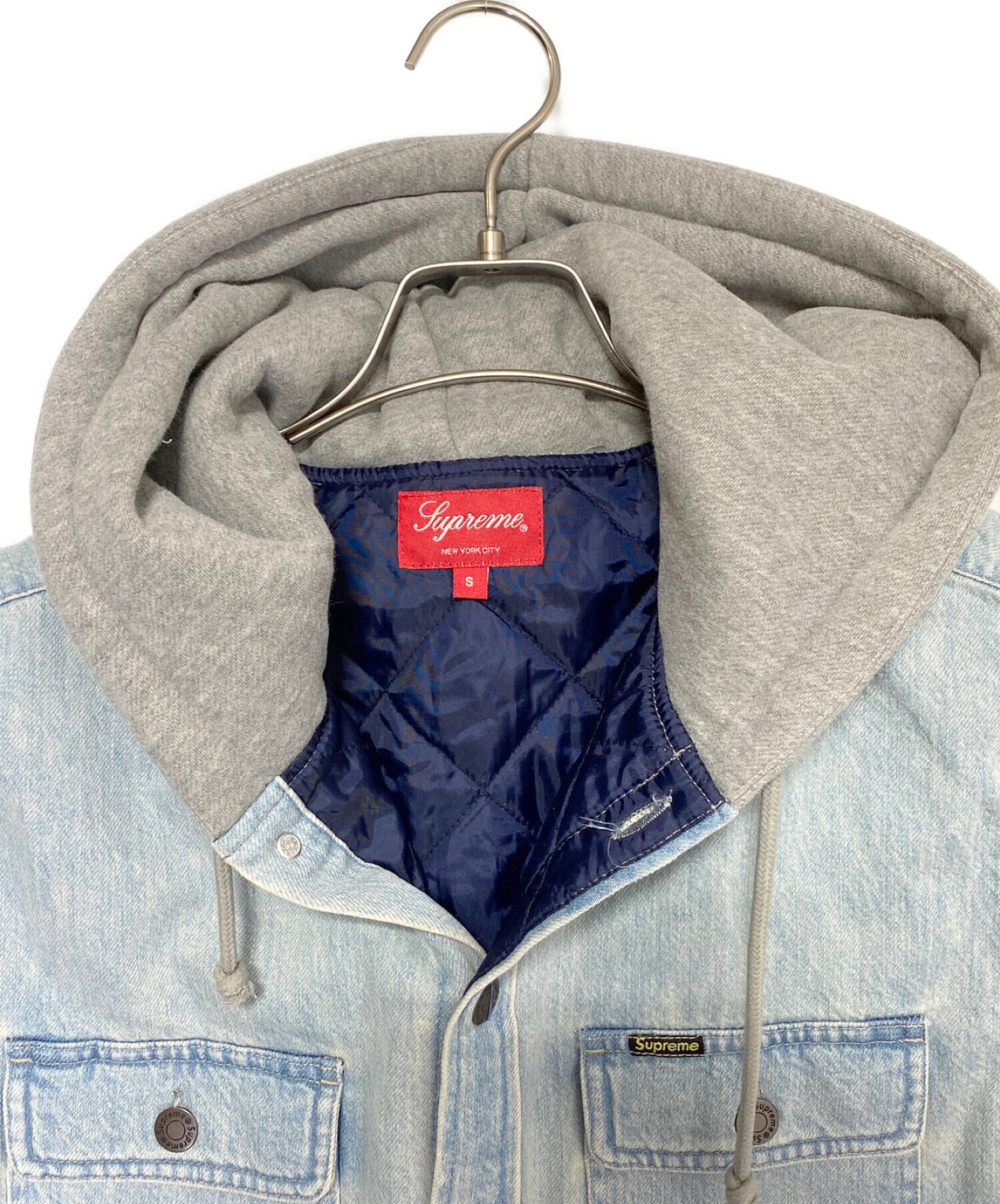 中古・古着通販】SUPREME (シュプリーム) Fleece Hooded Denim Shirt