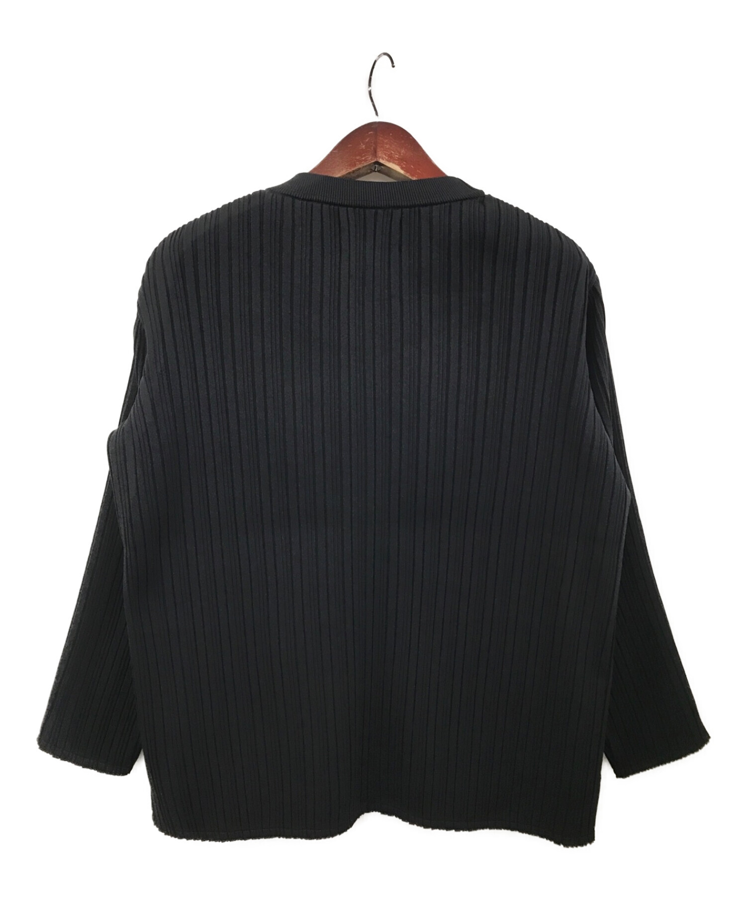 YOKE (ヨーク) Pleated Knit Cardigan ブラック サイズ:2
