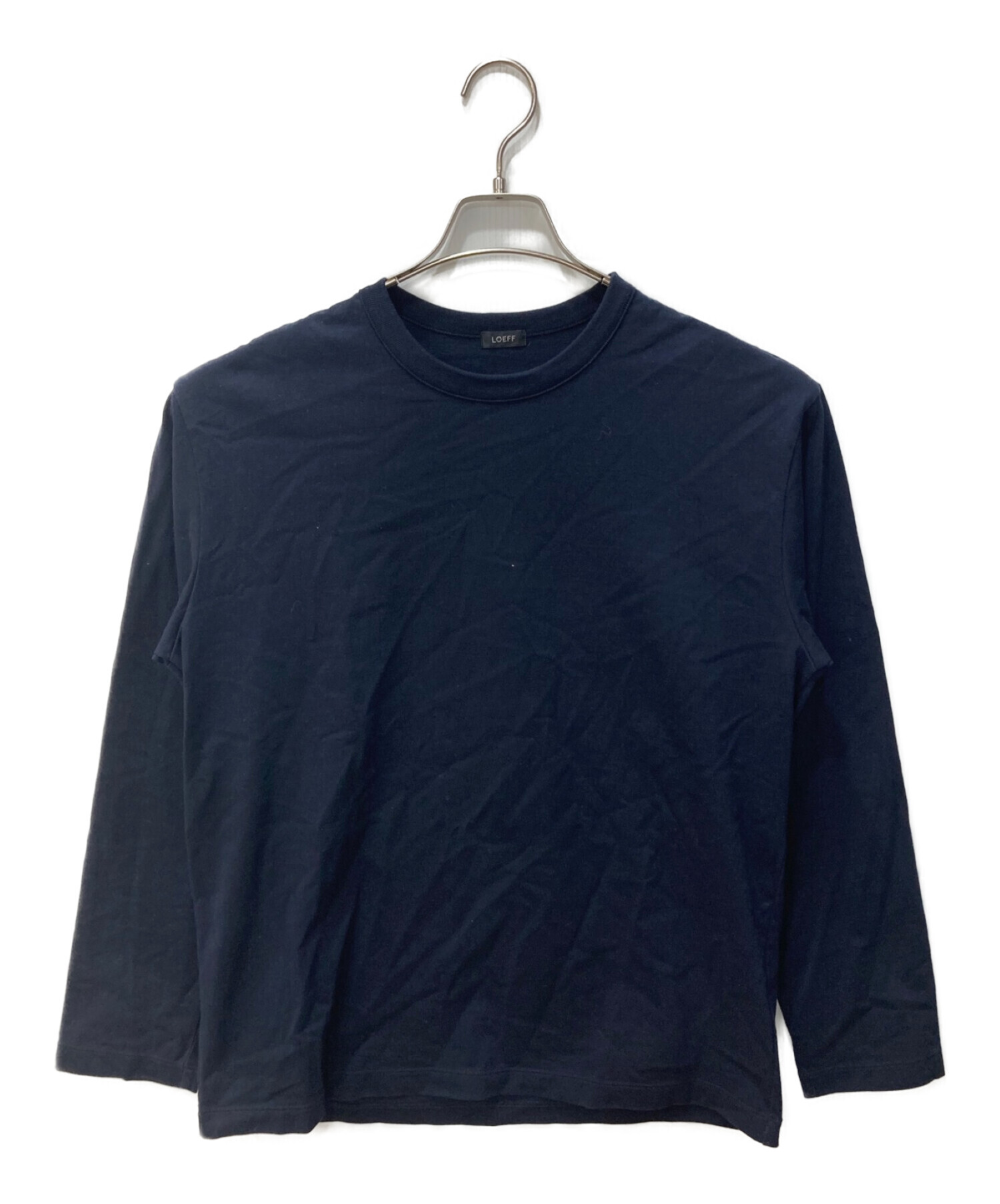 LOEFF (ロエフ) オーガニックコットンクレセントスリーブTシャツ ネイビー サイズ:1