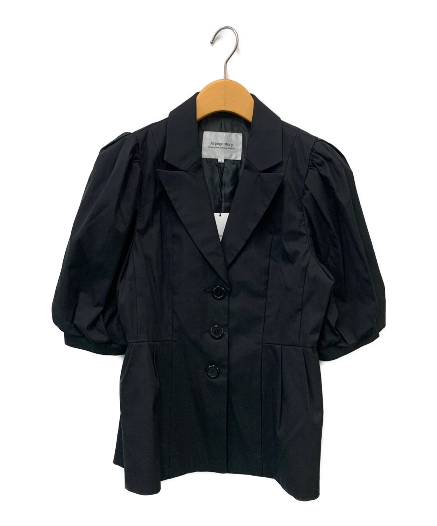 最安値高品質コート ジャケット アルページュオリジナル 黒 特殊黒 ツイード アプワイザー ジャケット・アウター