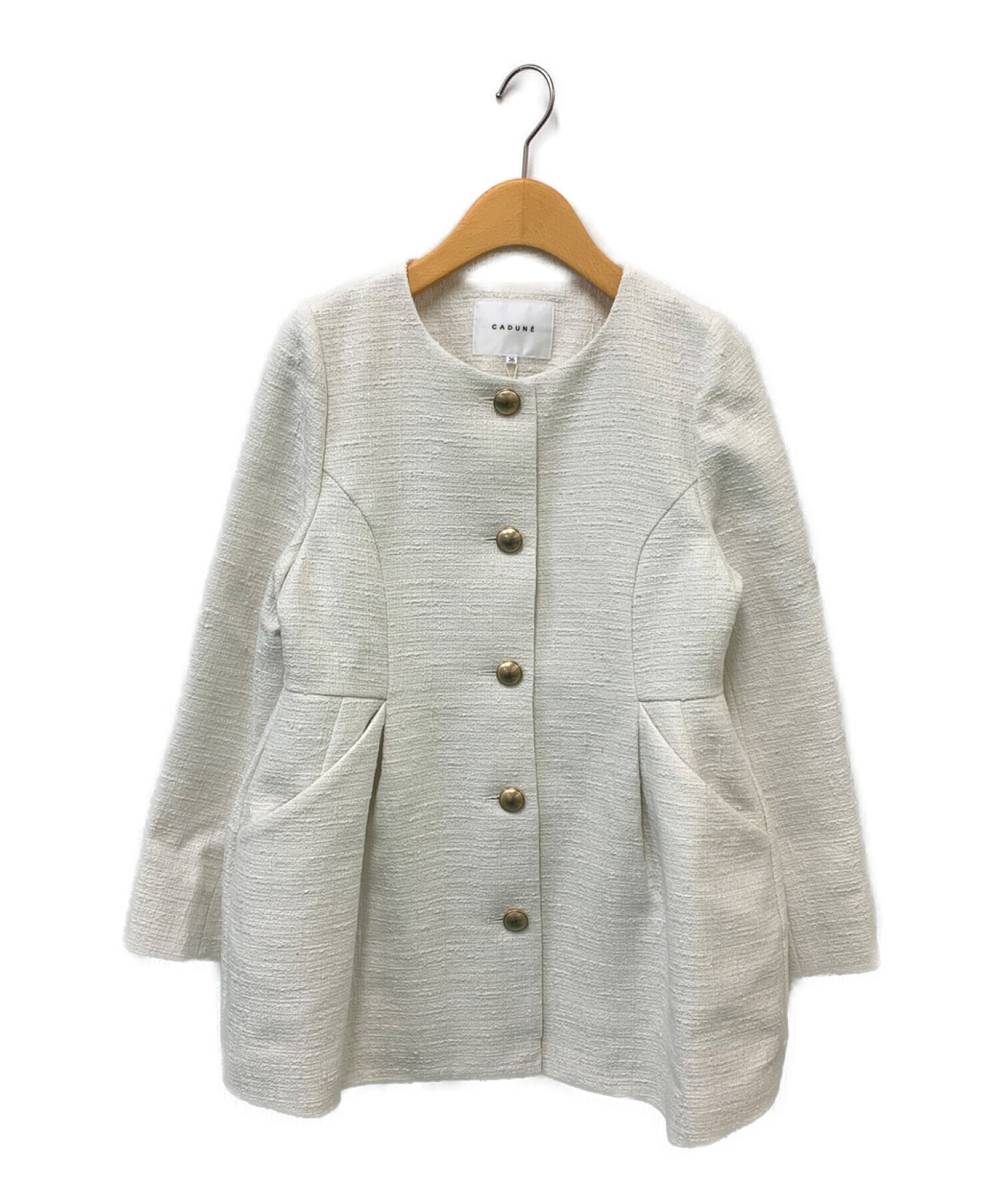 CADUNE (カデュネ) ペプラムジャケット ホワイト サイズ:36