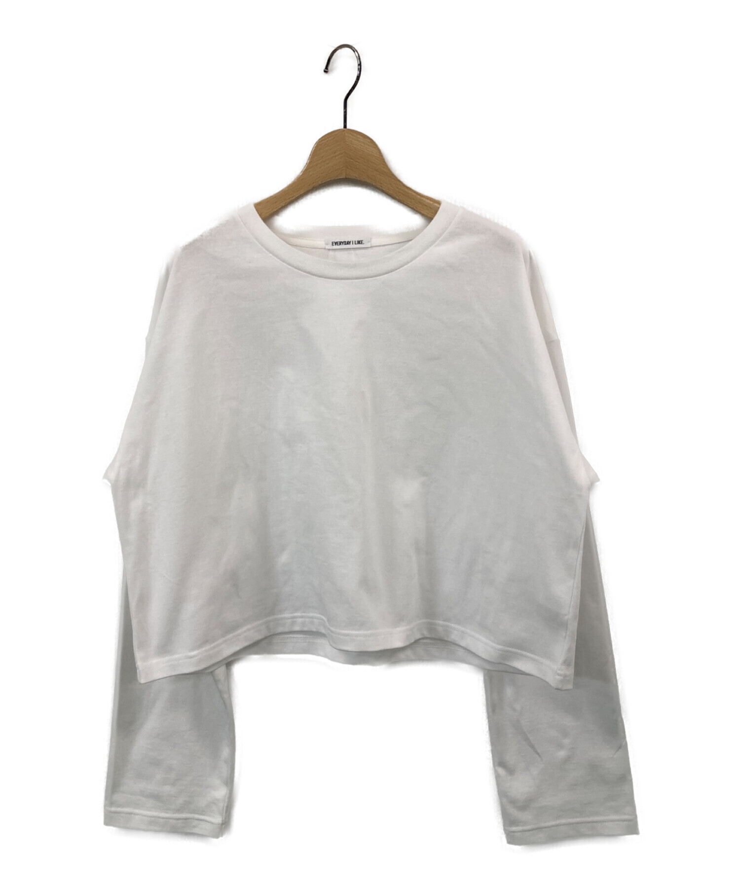 DEUXIEME CLASSE (ドゥーズィエム クラス) Cropped L/S Tシャツ ホワイト サイズ:F