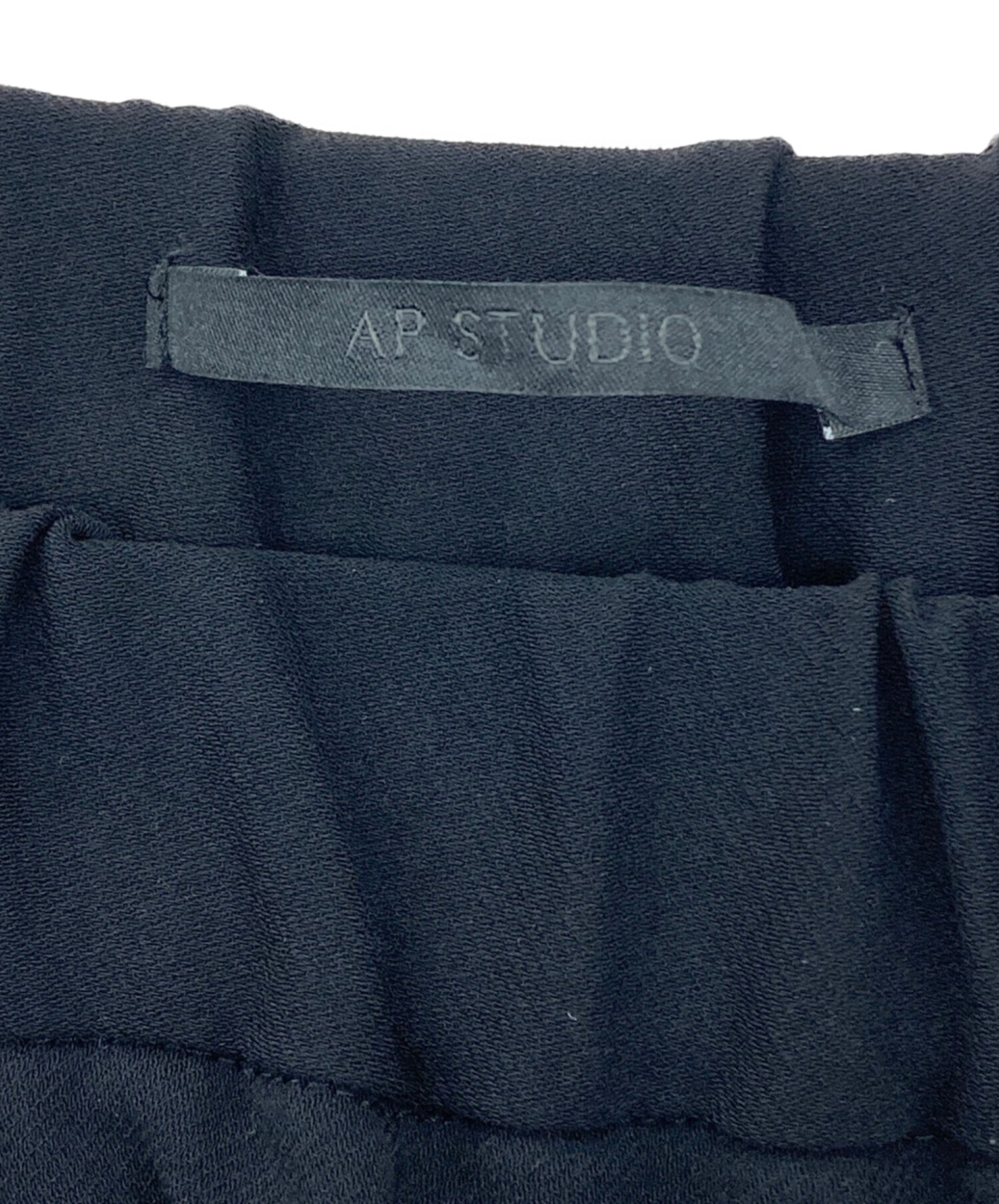 AP STUDIO (エーピーストゥディオ) スリットイージーテーパードパンツ ブラック サイズ:38