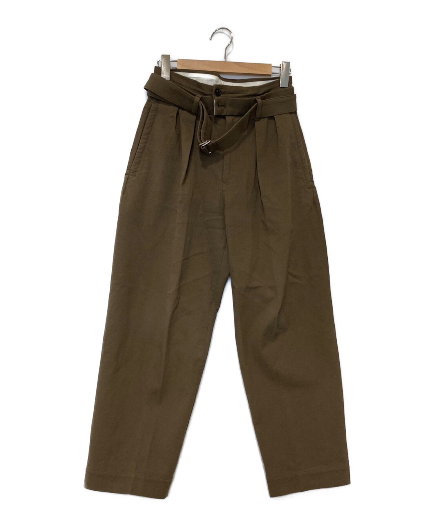 中古・古着通販】SEEALL (シーオール) BELTED BUGGY PANTS ブラウン