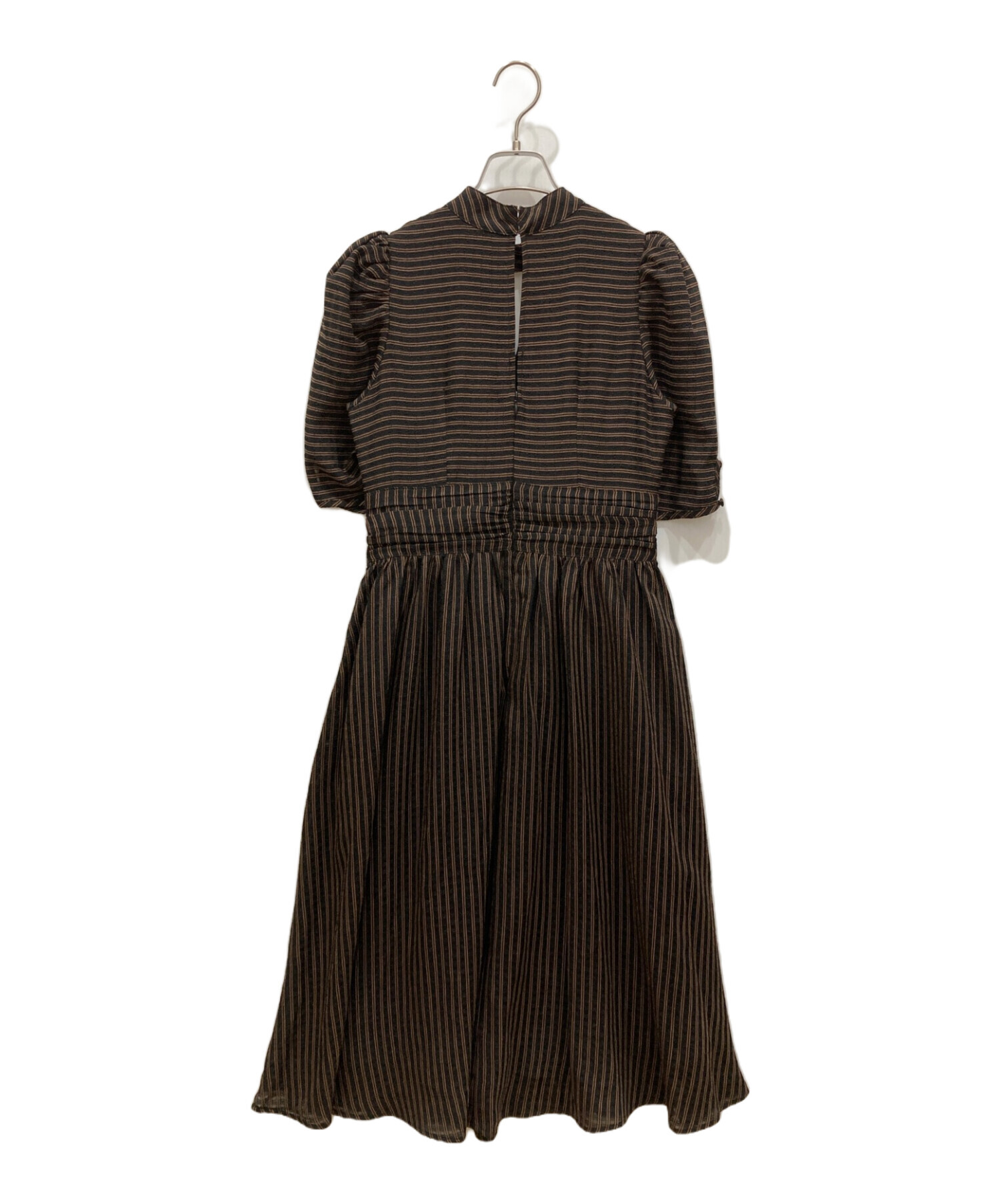 中古・古着通販】HER LIP TO (ハーリップトゥ) Striped Midi Dress ストライプ ミディ ドレス ワンピース ブラック サイズ :M｜ブランド・古着通販 トレファク公式【TREFAC FASHION】スマホサイト