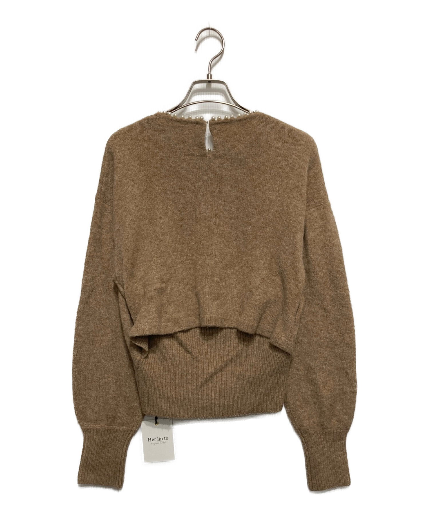 肩幅約51センチHER LIP TO Pearl Necklace Knit Pullover - www