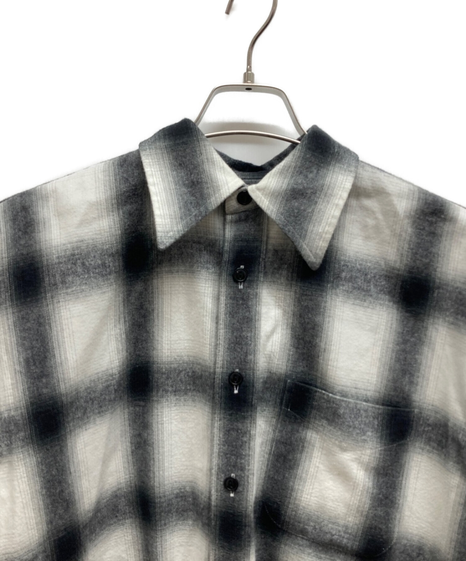 THE SHINZONE (ザ シンゾーン) DOUBLE CUFF CHECK SHIRT ホワイト サイズ:36