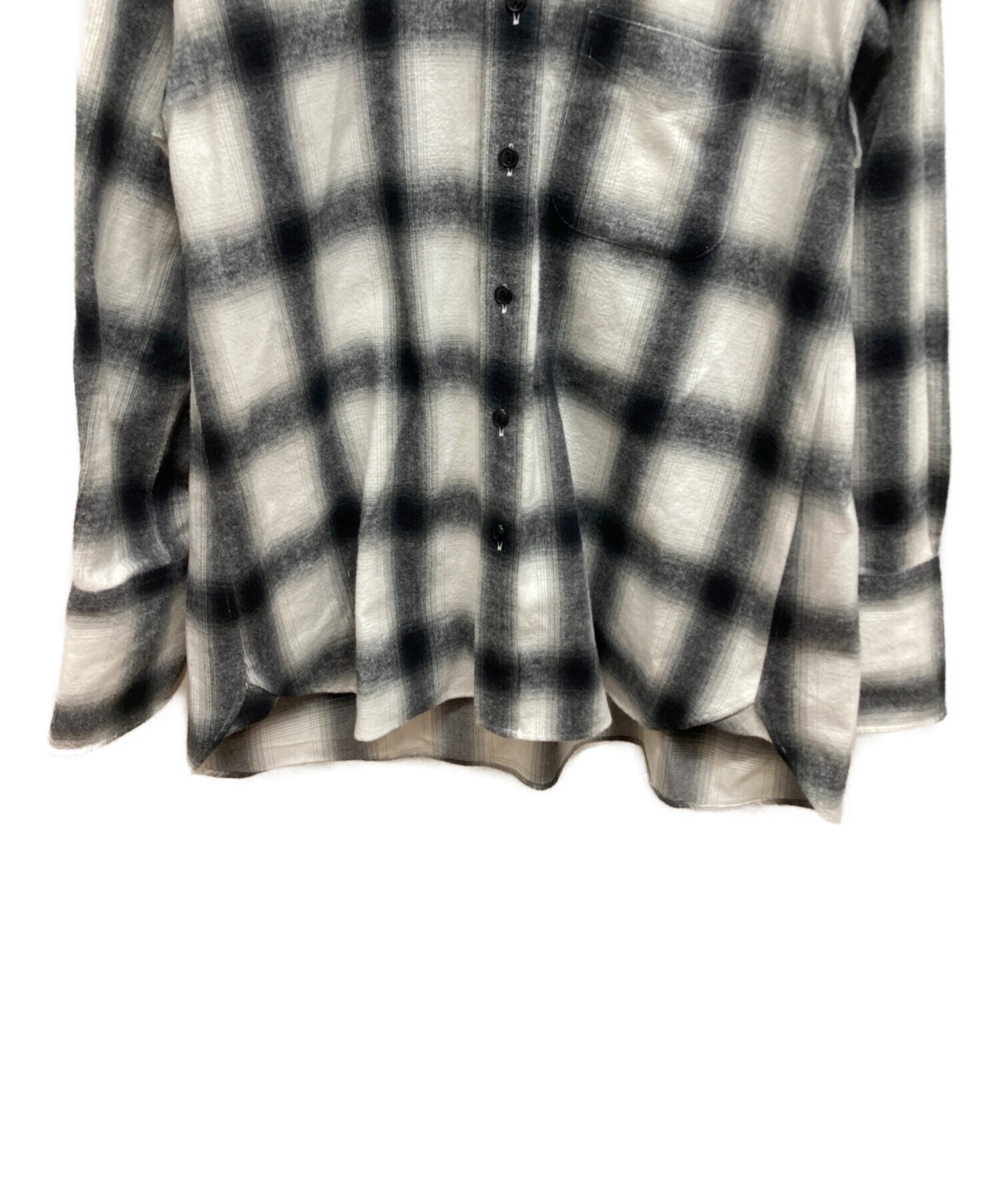 THE SHINZONE (ザ シンゾーン) DOUBLE CUFF CHECK SHIRT ホワイト サイズ:36