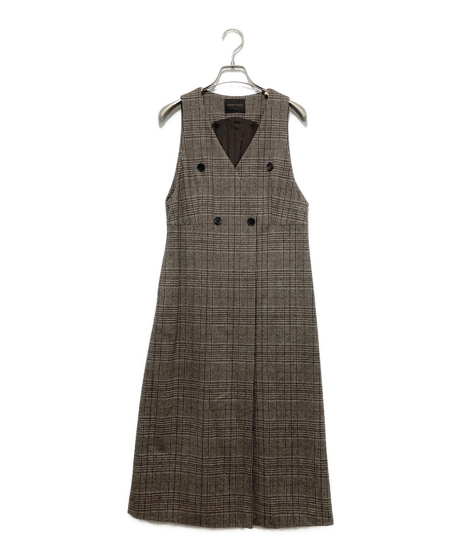 トゥモローランド　シックグレンチェック カシュクールジャンパースカート2022AW商品