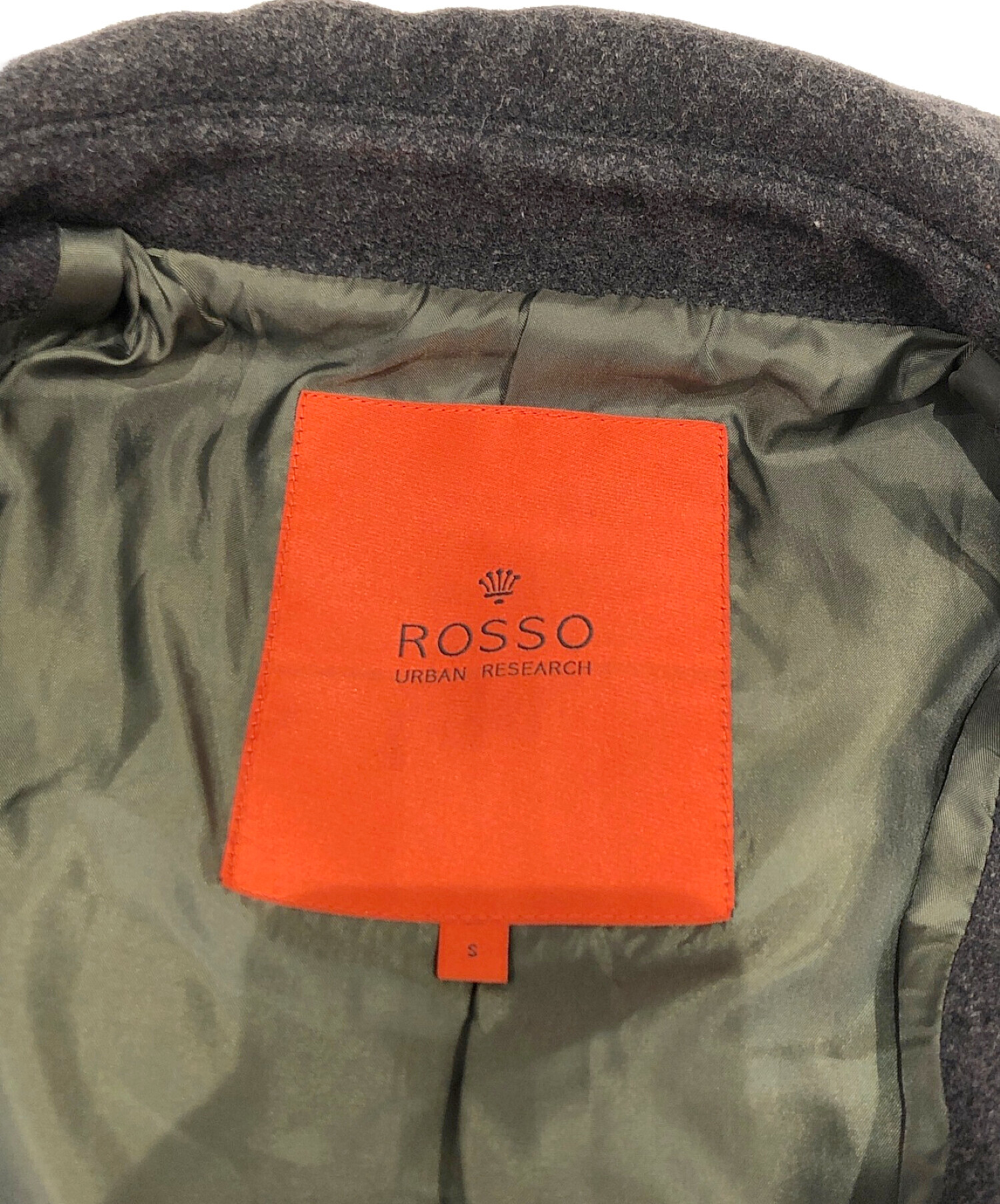 ROSSO (ロッソ) メルトンシングルピーコート グレー サイズ:S