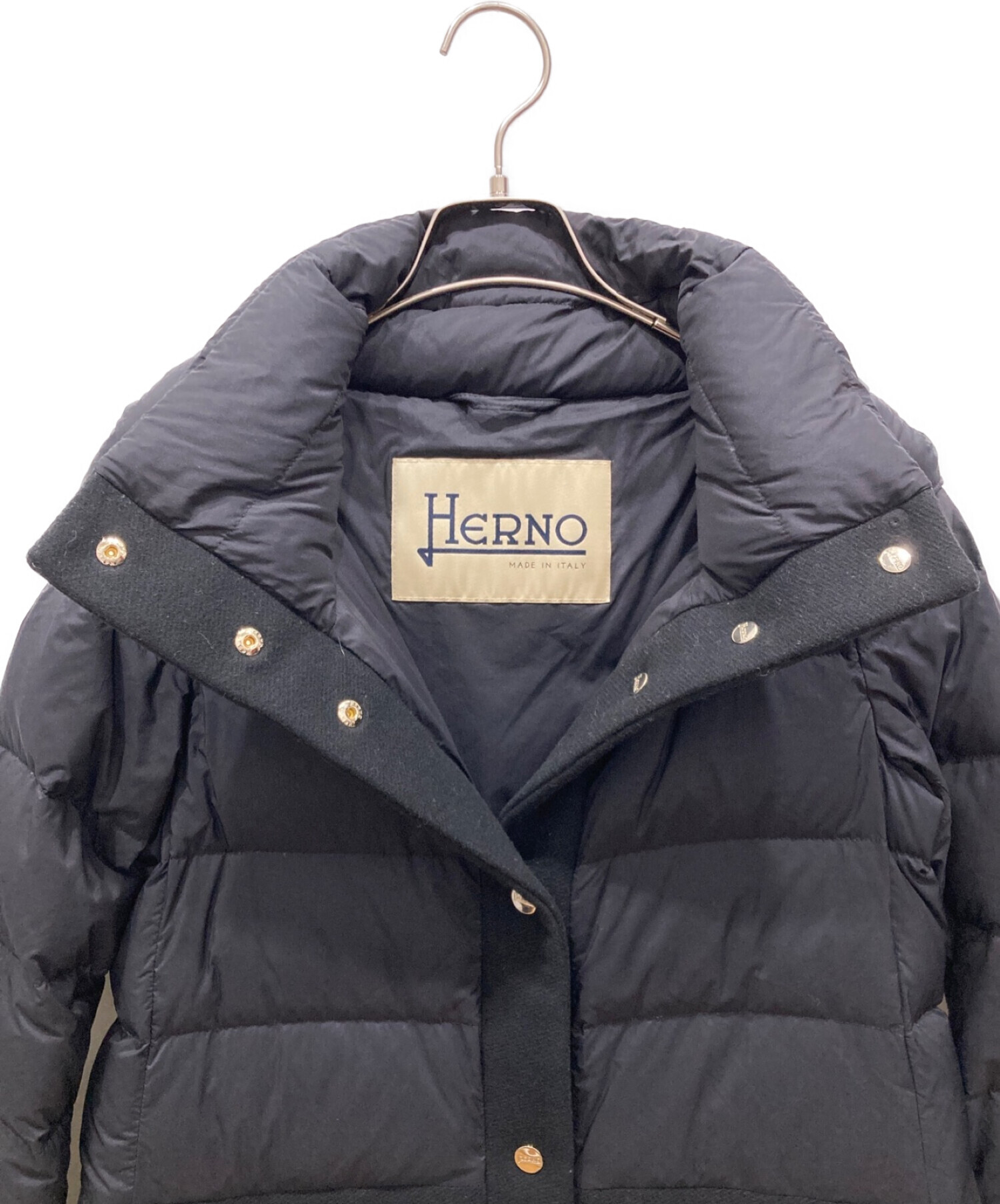 中古・古着通販】HERNO (ヘルノ) Wool x down hooded down coat ウール×ダウン フーデットダウンコート  PI1199D-39601-9300 ネイビー サイズ:40｜ブランド・古着通販 トレファク公式【TREFAC FASHION】スマホサイト