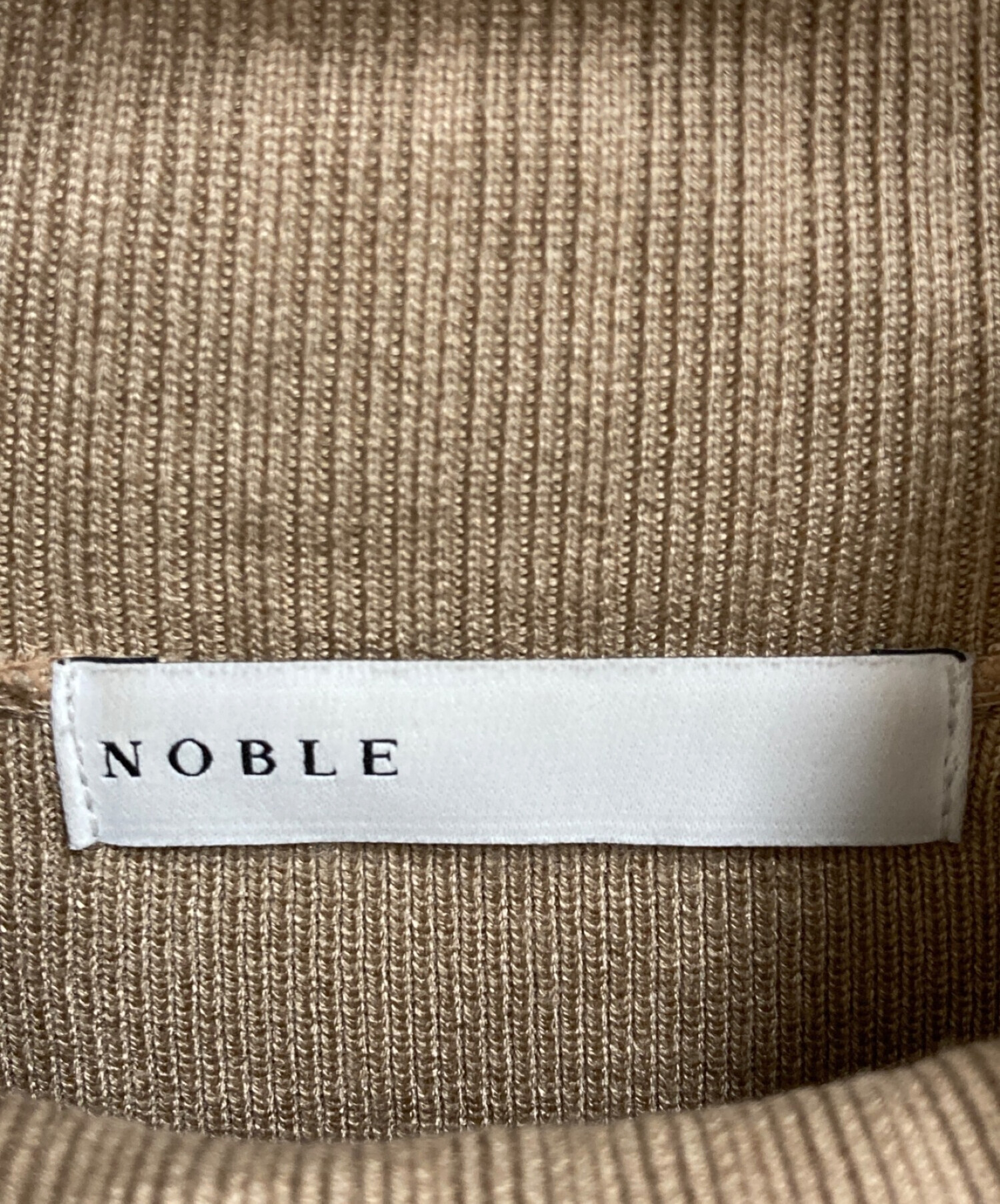 Noble (ノーブル) 総針Iラインニットワンピース ベージュ サイズ:-