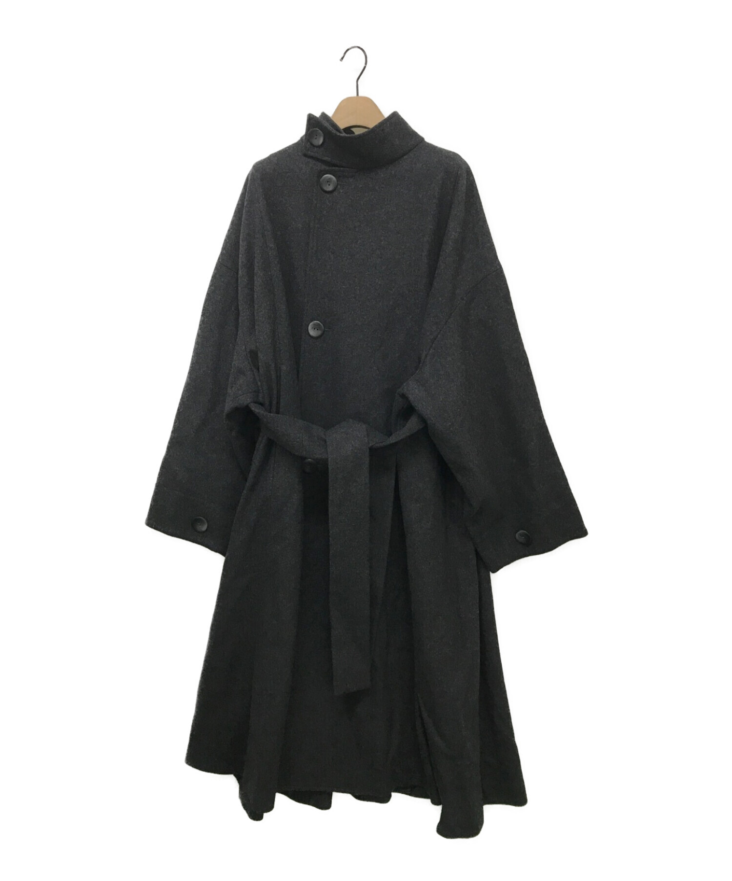 ENFOLD (エンフォルド) OVER-SIZE FLARE COAT チャコールグレー サイズ:38