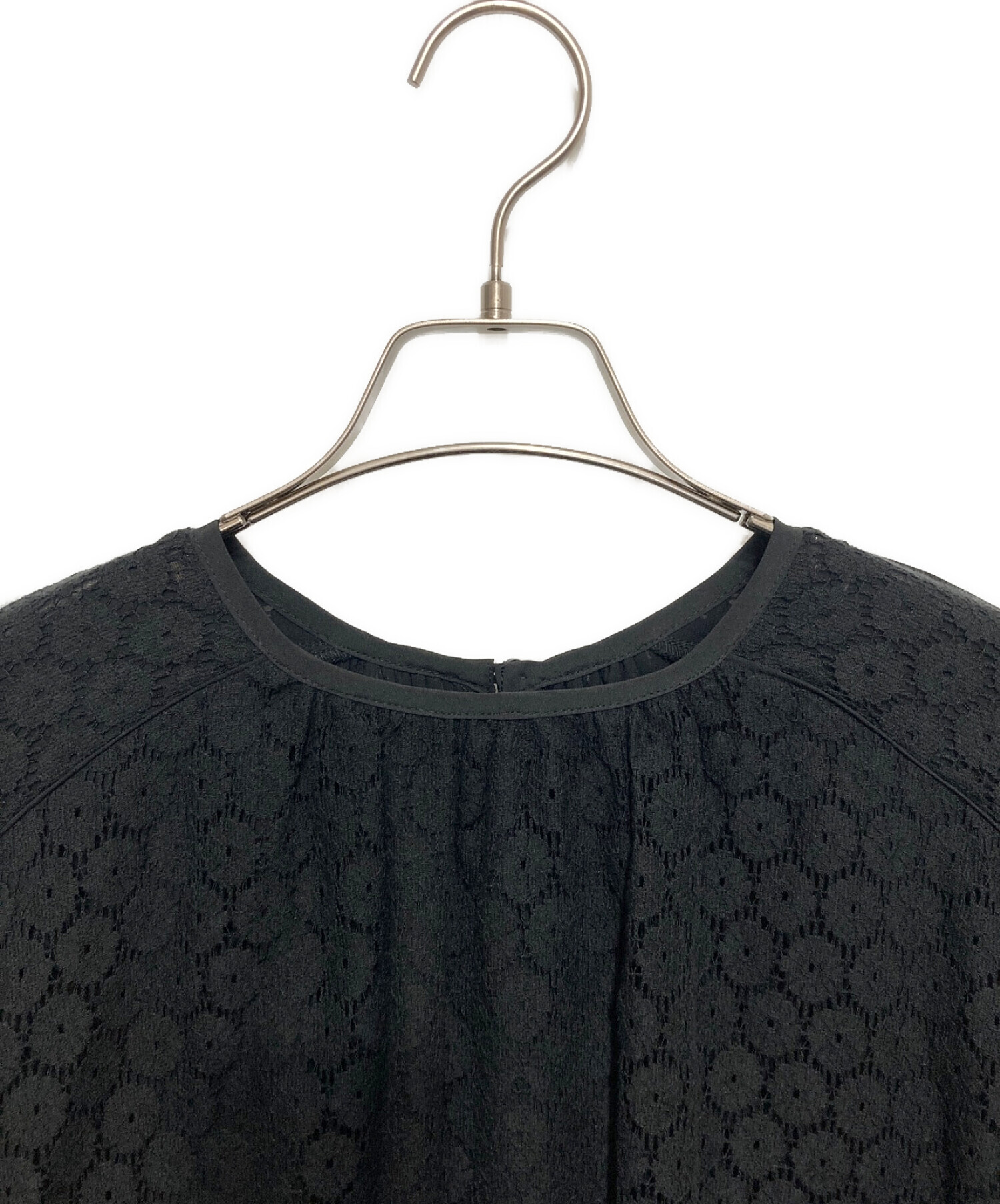 中古・古着通販】CLANE (クラネ) FLORETS LACE CURVE TOPS ブラック