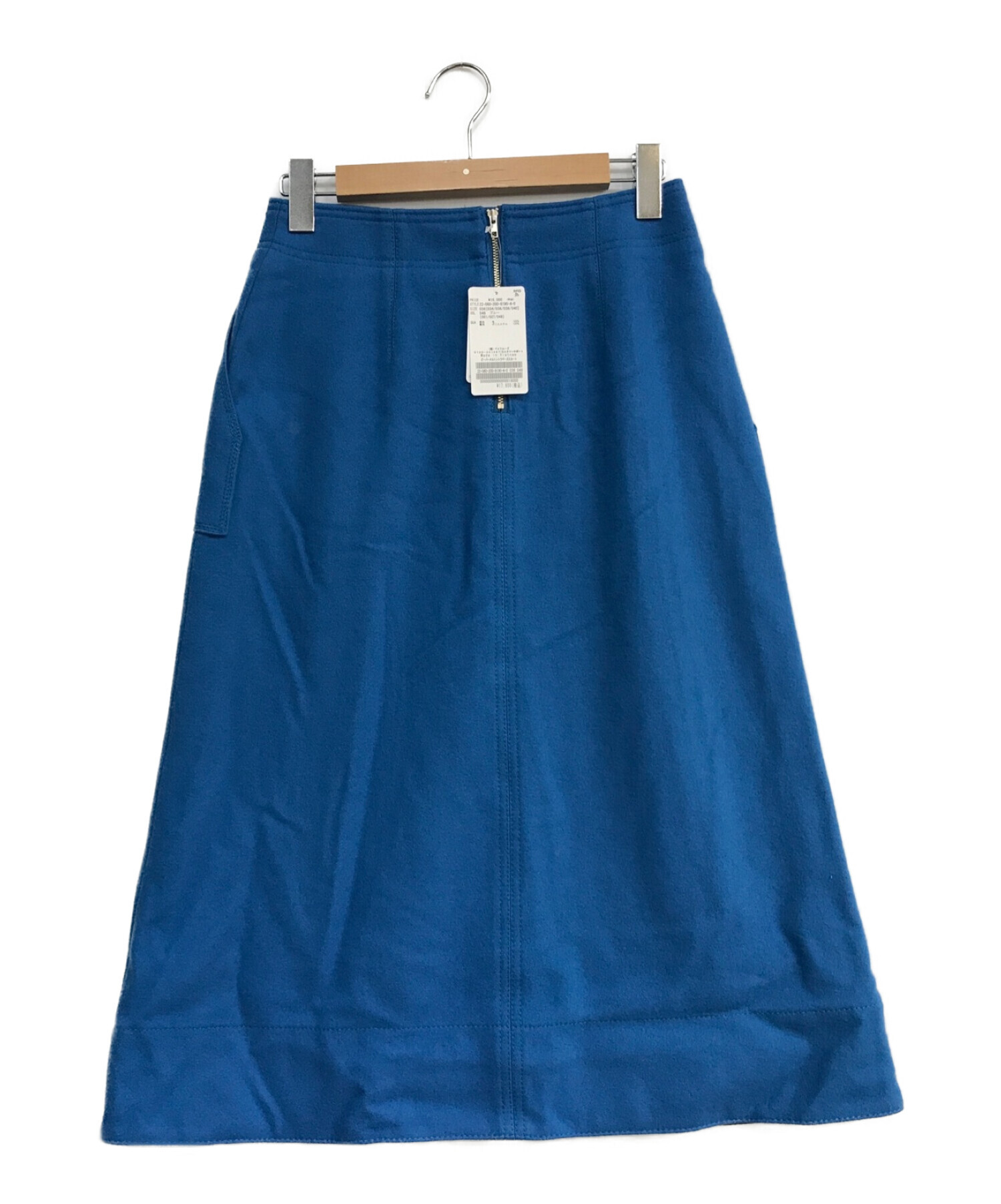 Spick and Span (スピックアンドスパン) ビーバーメルトントラペーズスカート ブルー サイズ:36 未使用品