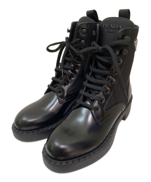 【中古・古着通販】PRADA (プラダ) レースアップブーツ ブラック