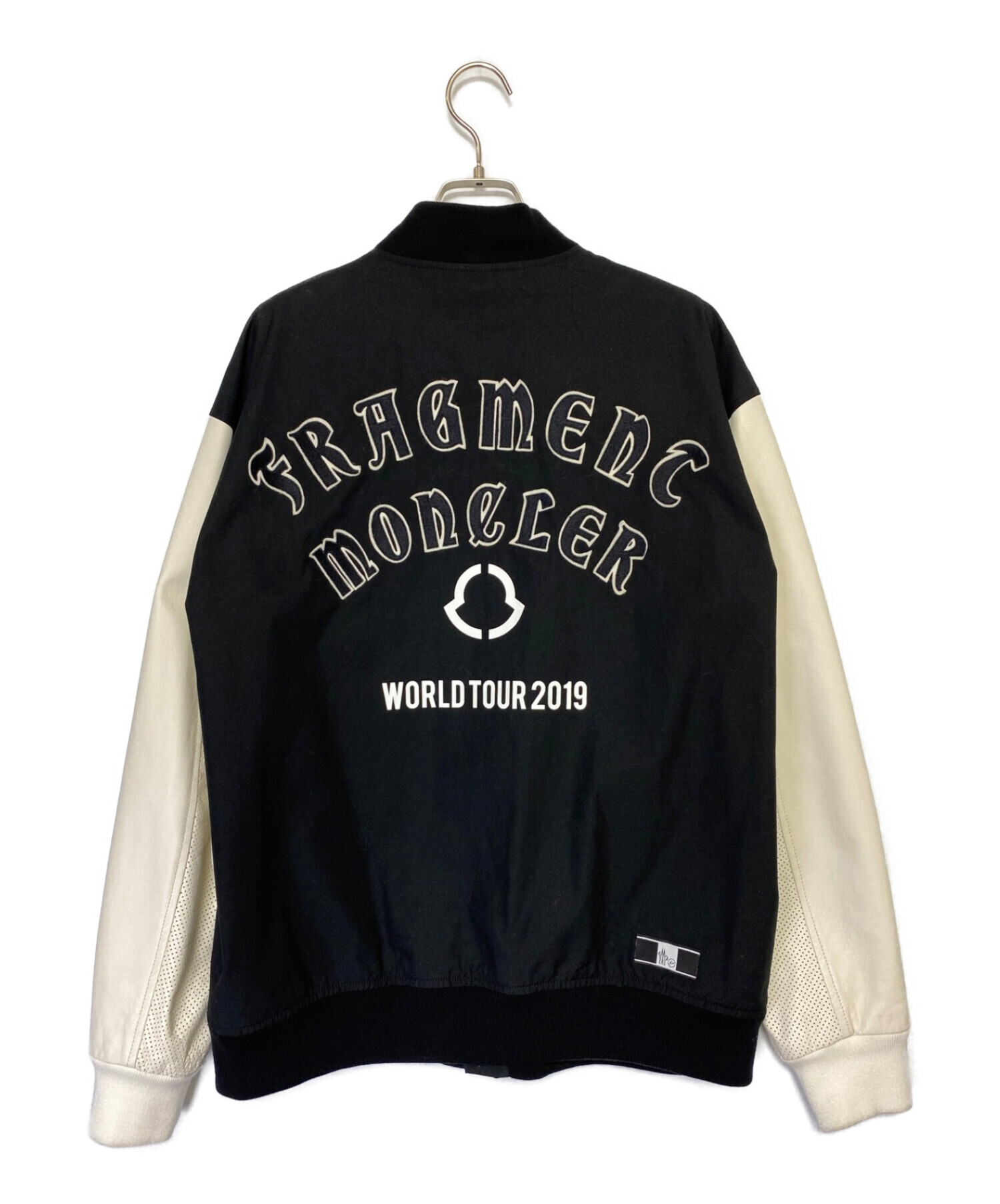 MONCLER (モンクレール) FRAGMENT DESIGN (フラグメント デザイン) RAGGAE Varsity Jacket  ブラック×ホワイト サイズ:2