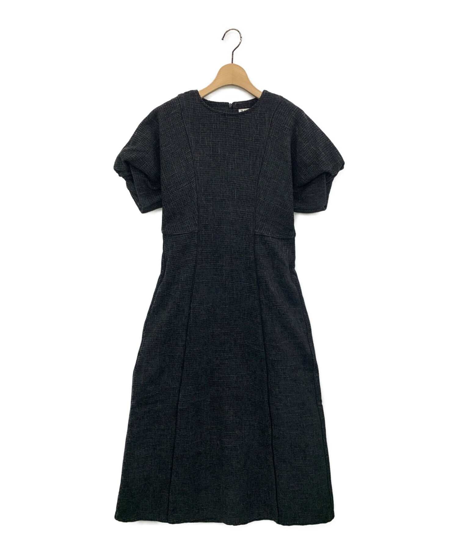 RANDEBOO (ランデブー) tweed puff dress ブラック