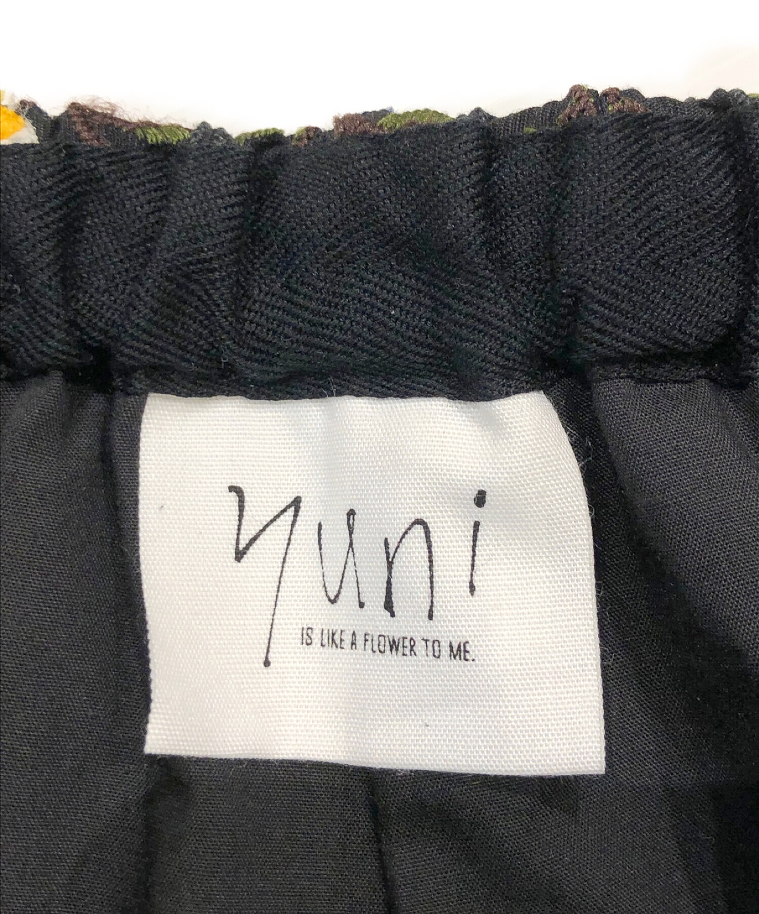 YUNI (ユニ) 多色刺繍easy パンツ ブラック サイズ:F