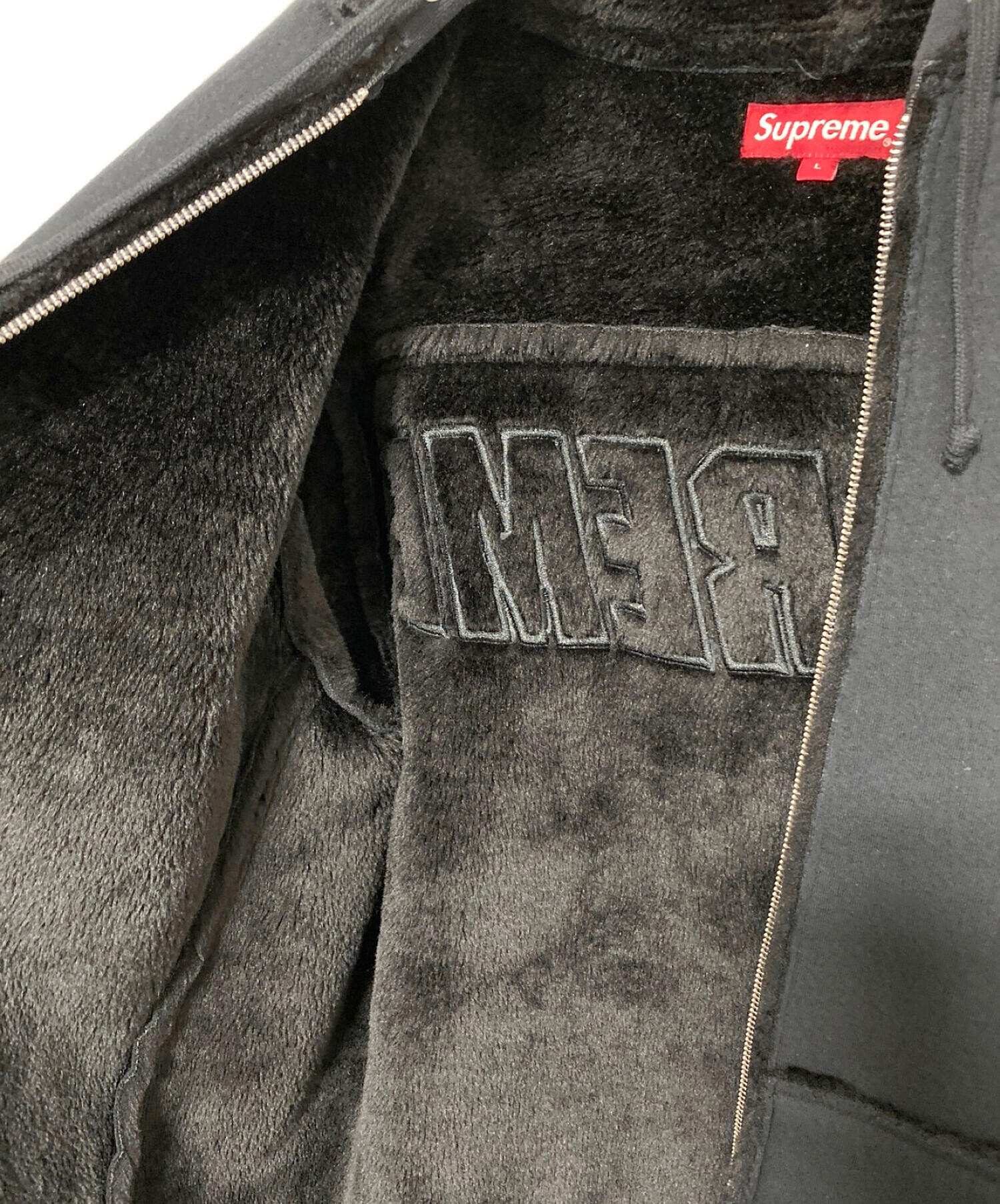 SUPREME (シュプリーム) Faux Shearling Hooded Jacket ブラック サイズ:L