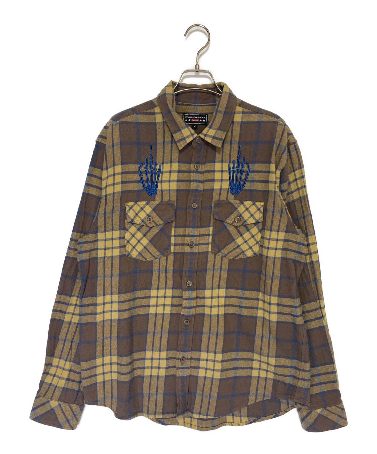 SUPREME (シュプリーム) Hysteric Glamour (ヒステリックグラマー) Plaid Flannel Shirt  イエロー×ブラウン サイズ:M