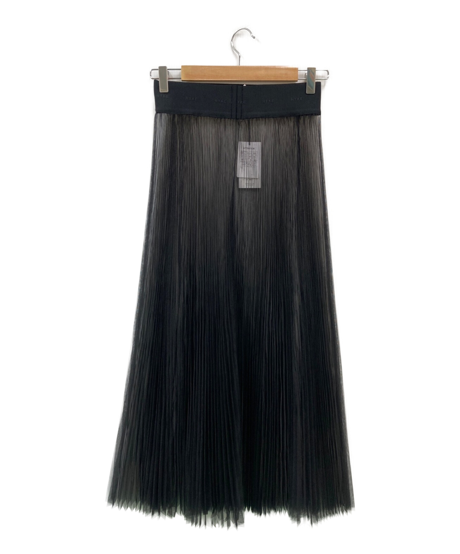 HYKE (ハイク) TULLE PLEATED SKIRT ブラック サイズ:2