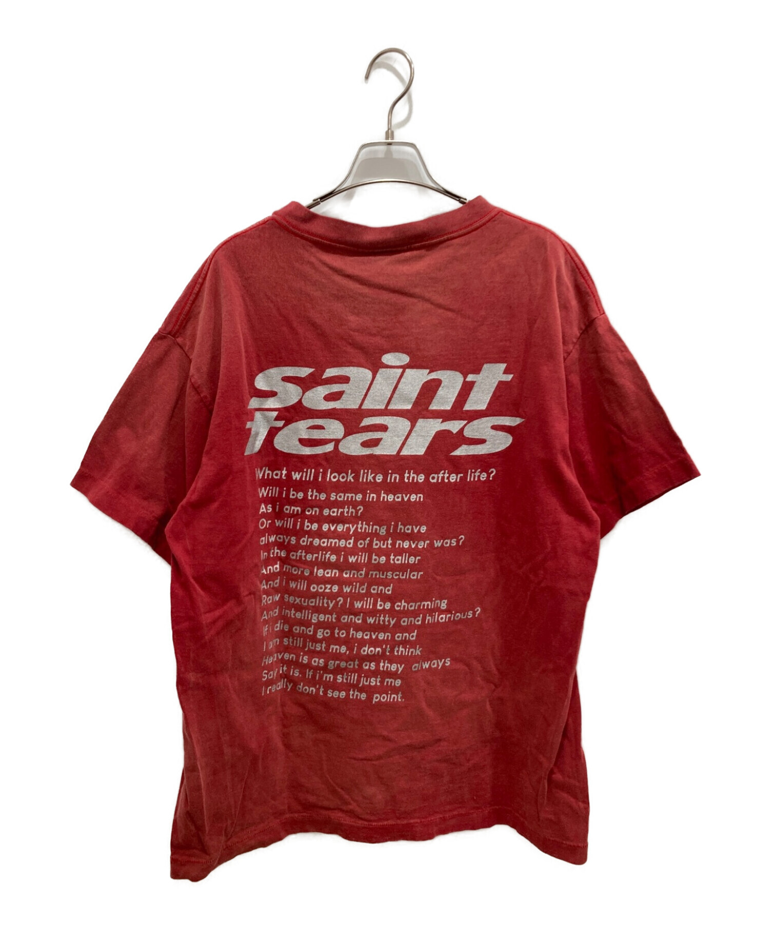 SAINT MICHAEL (セントマイケル) Denim Tears (デニムティアーズ) Saint Tears T-shirt レッド サイズ:L