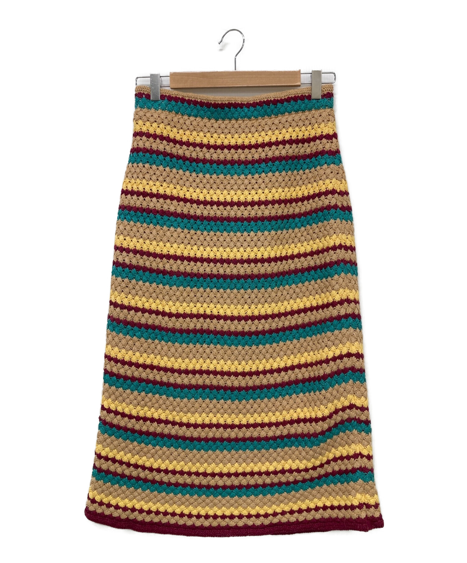 CURRENTAGE (カレンテージ) Cable Knit Skirt ベージュ サイズ:-