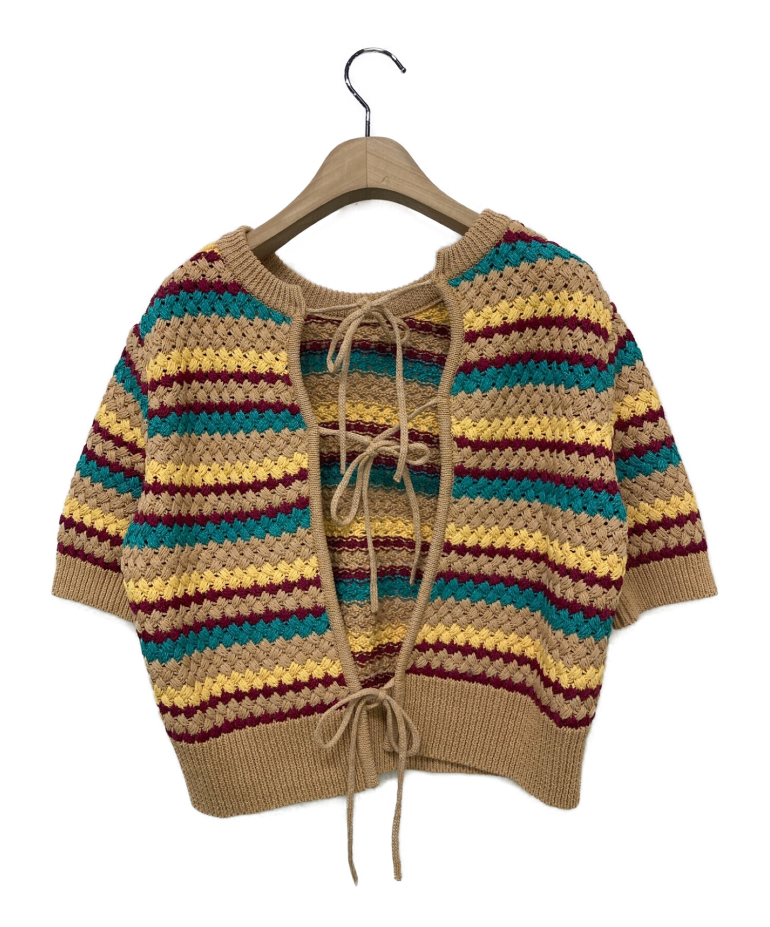 CURRENTAGE (カレンテージ) Cable Knit Short Pullover ベージュ サイズ:-