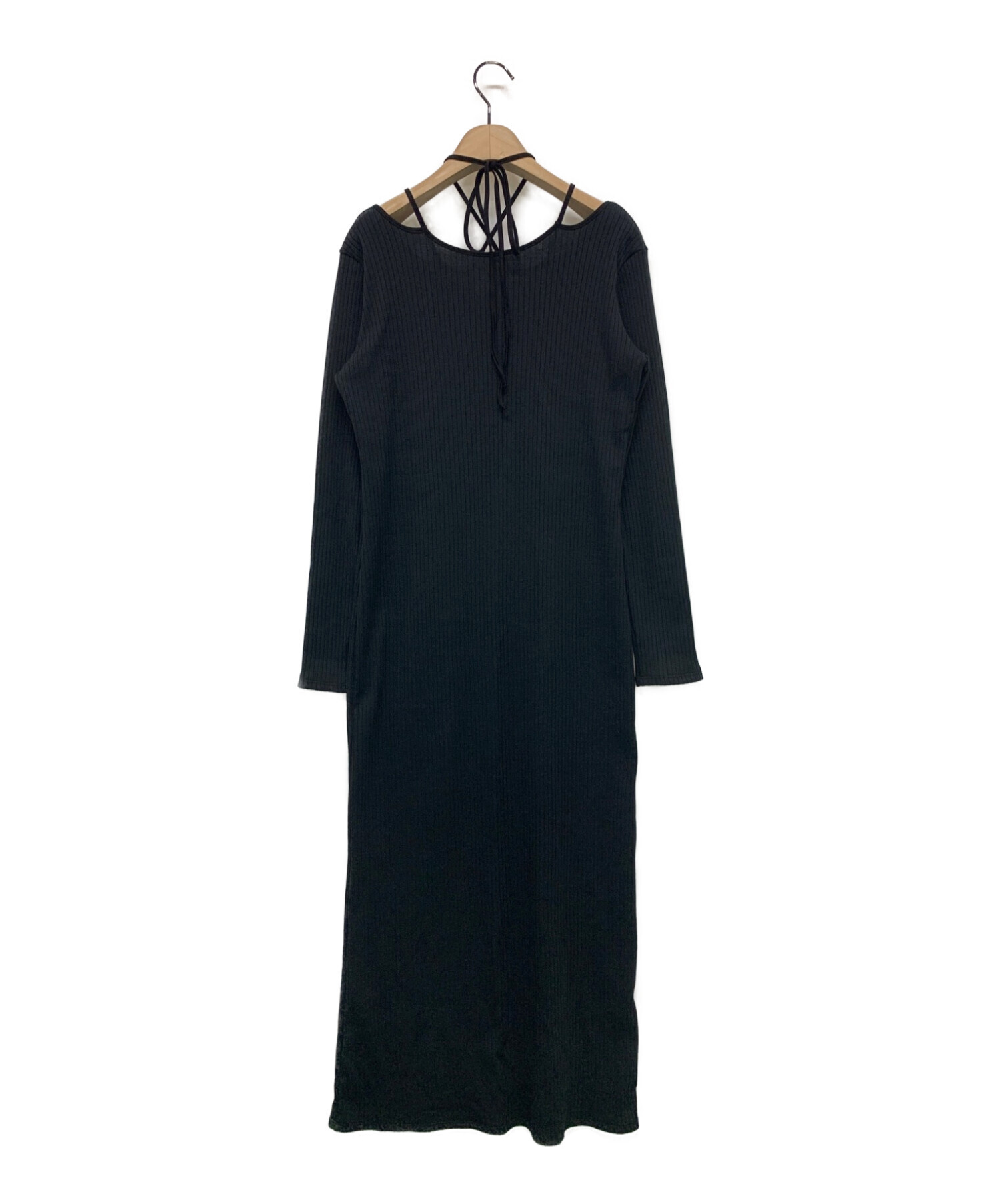 中古・古着通販】MURRAL (ミューラル) Ivy long sleeve dress ブラック